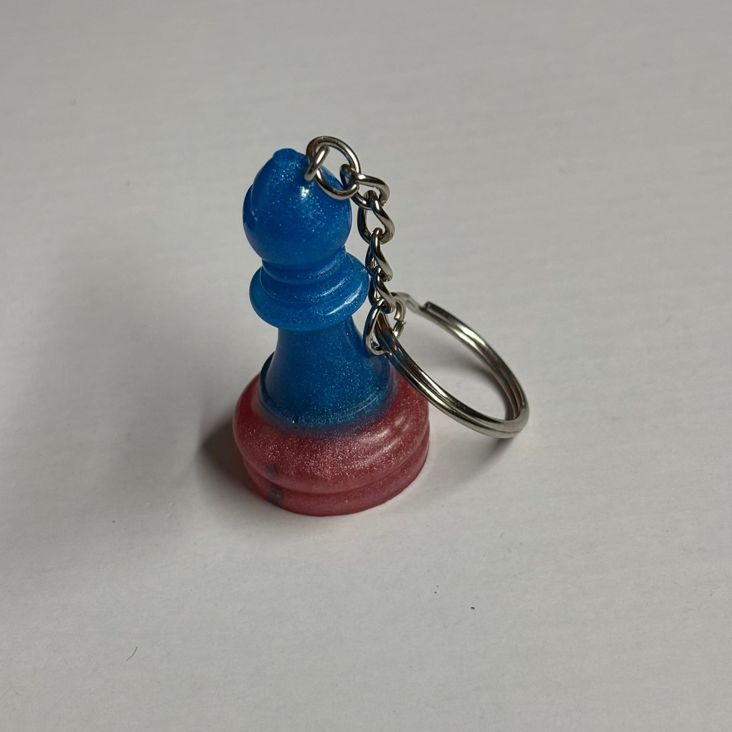Blue Pink Bishop - Handmade Resin Keychain