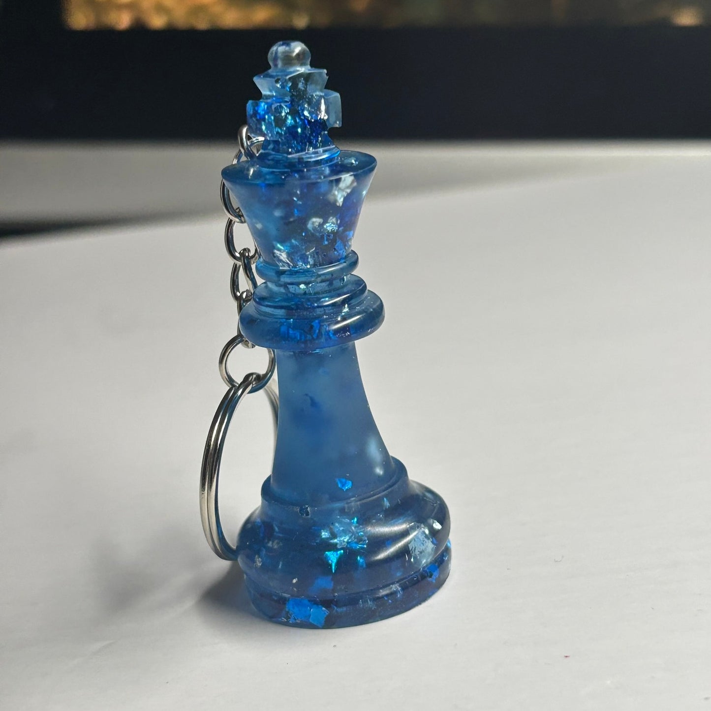 Sparkle Blue King - Handmade Resin Keychain