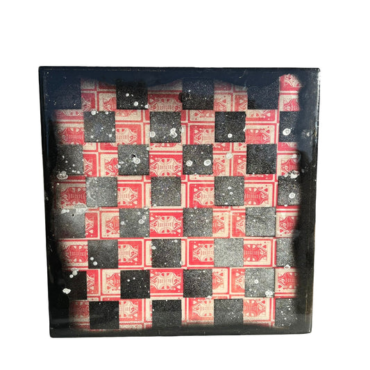 The Queens Card - Resin Coated Chess Board