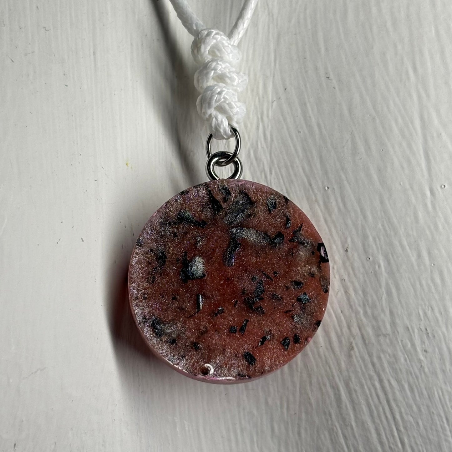 Patterned Pink King - Handmade Resin Chess Necklace