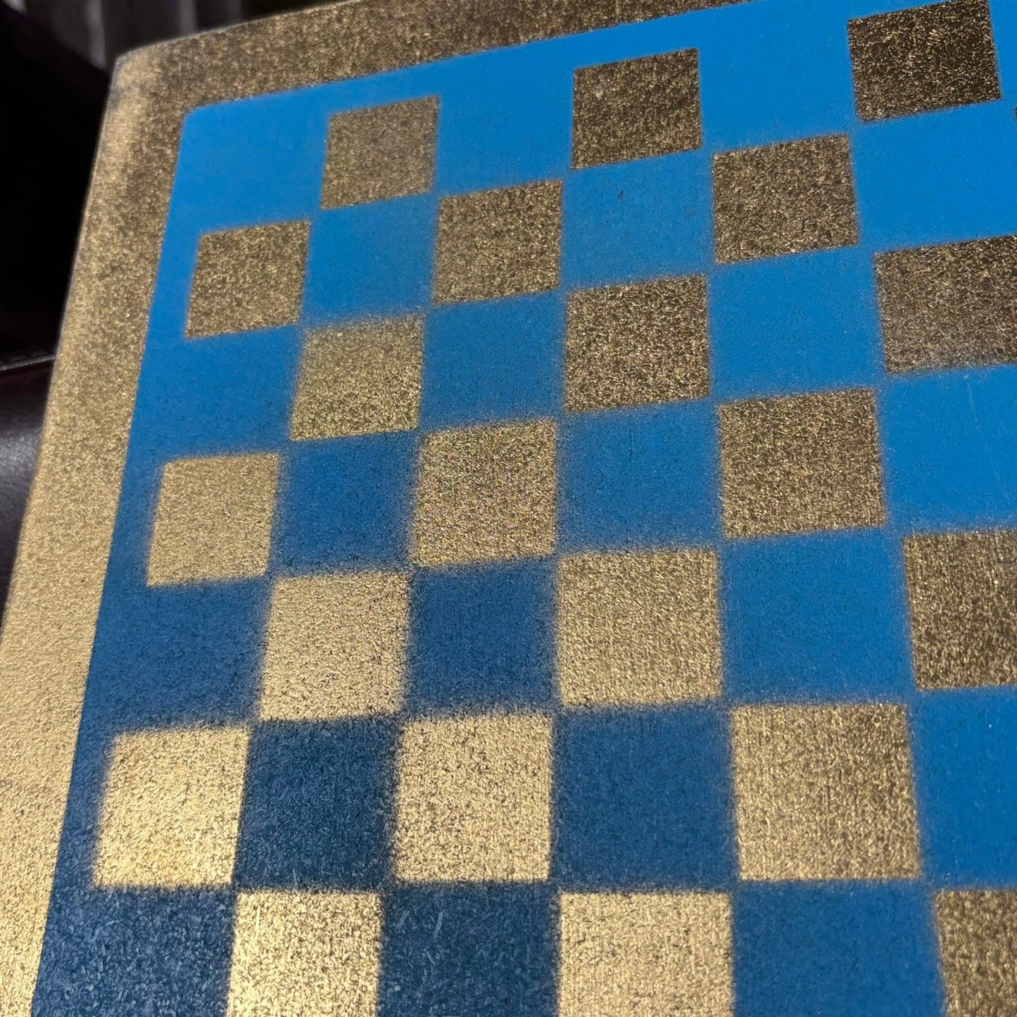 Blue & Gold - Painted Chess Board