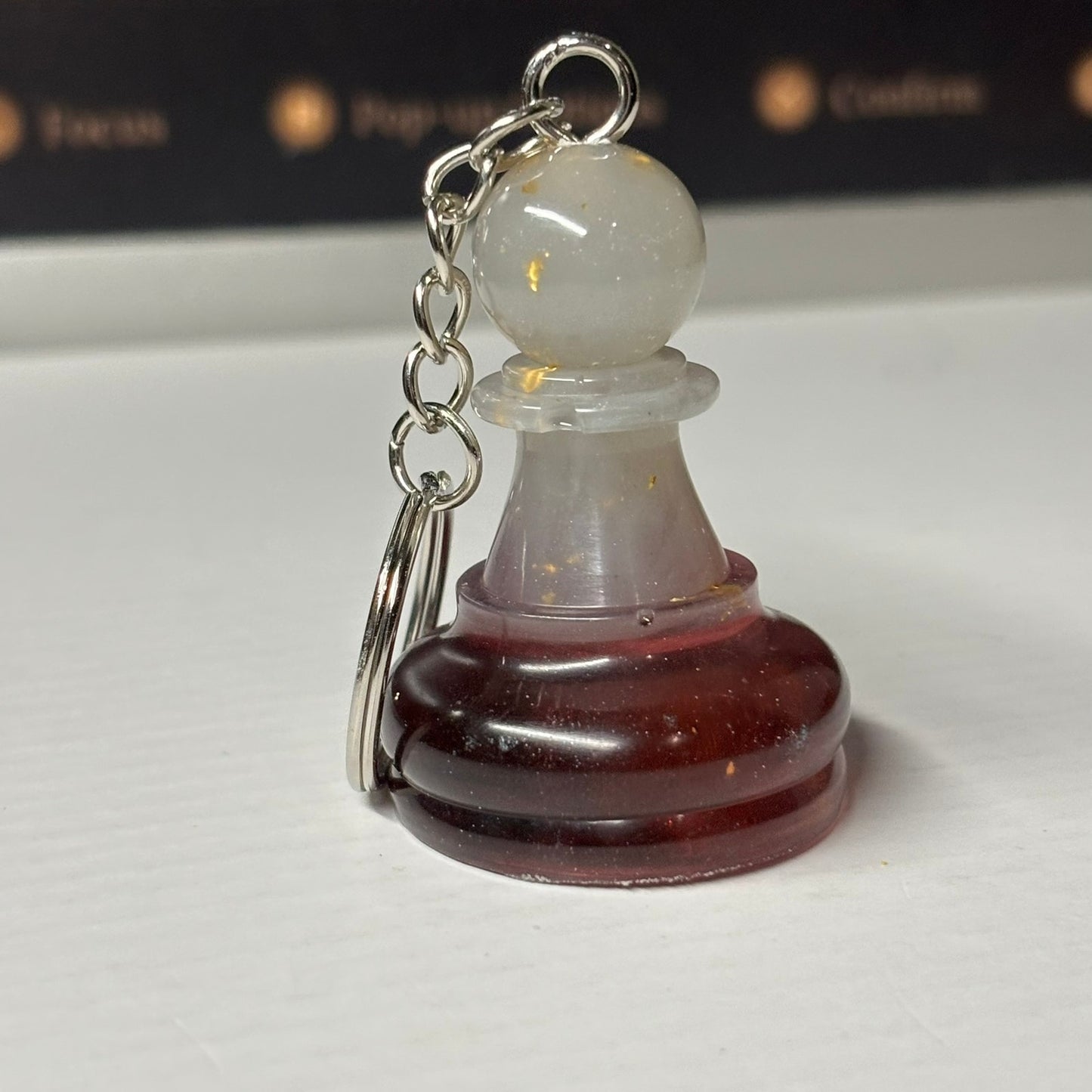 Violet Bottom Crystal Pawn - Handmade Resin Keychain - Large Edition