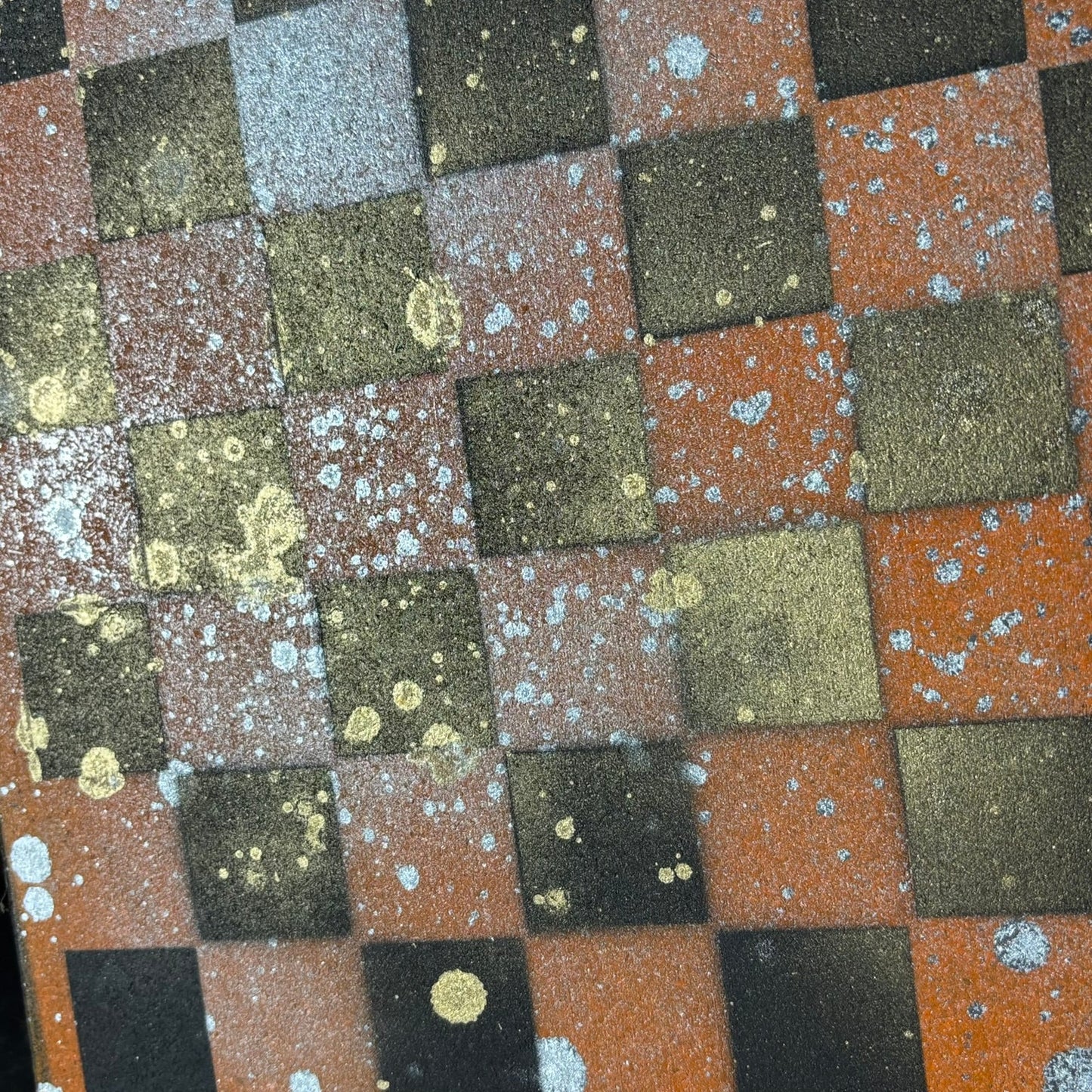 Orange Splatter - Painted Chess Board