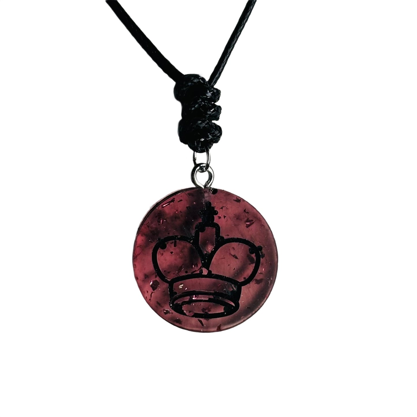 Royal Violet Red Pawn - Handmade Resin Chess Necklace