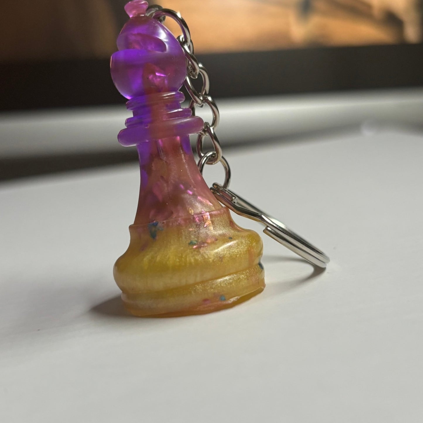 Royal Purple & Gold Bishop - Handmade Resin Keychain