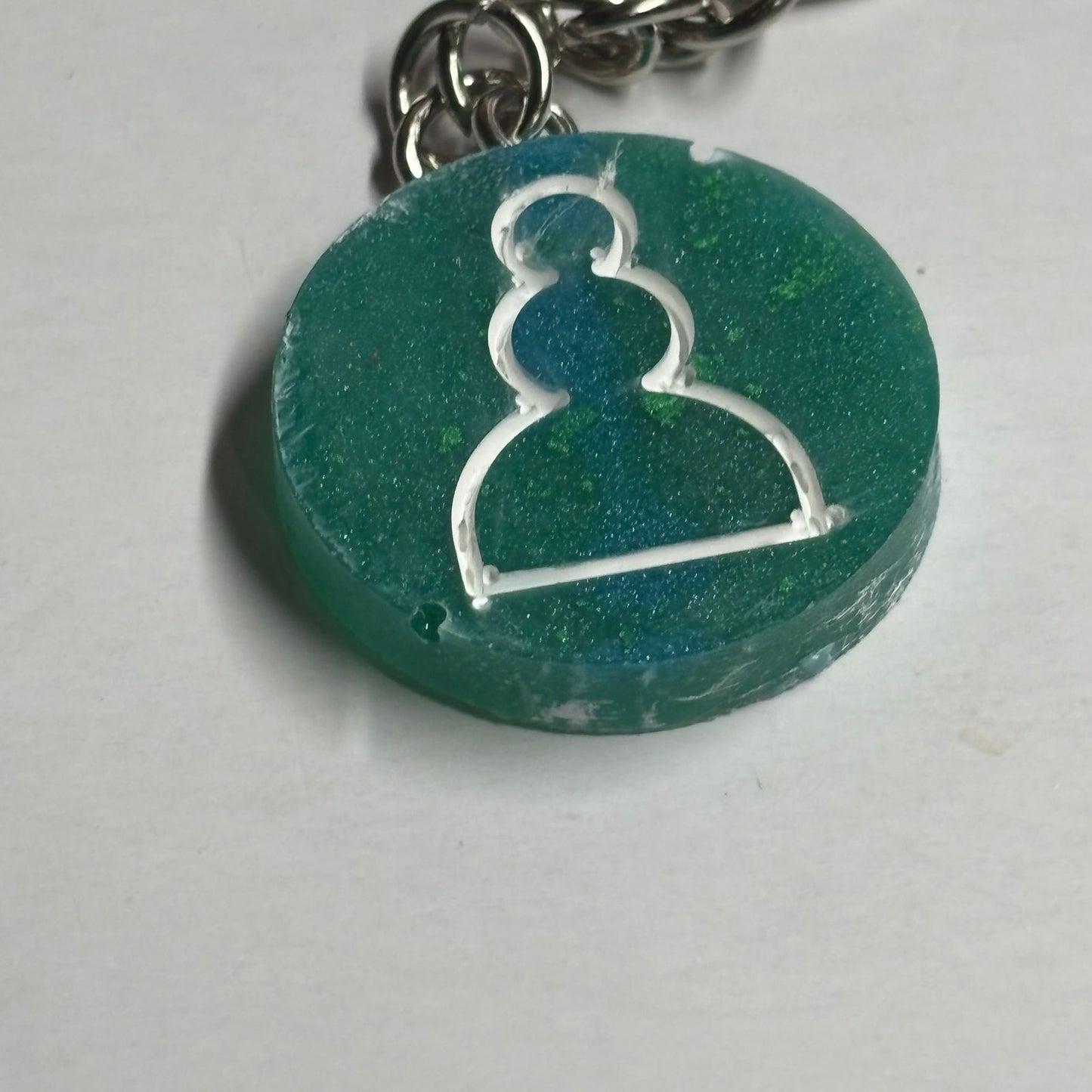 Forest Green Pawn - Handmade Resin Keychain - Flat Edition
