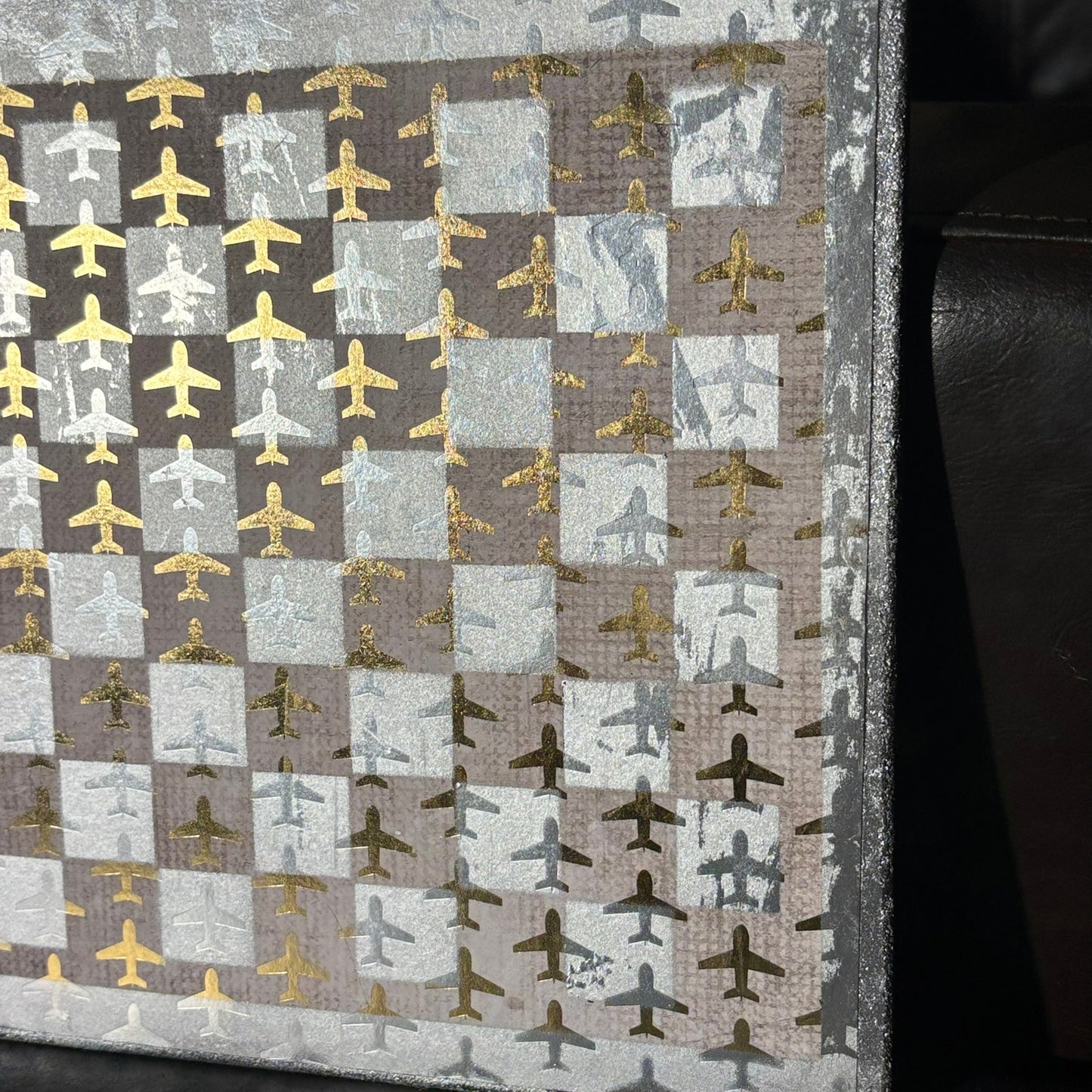 Golden Chrome Planes - Scrapbook Chess Board
