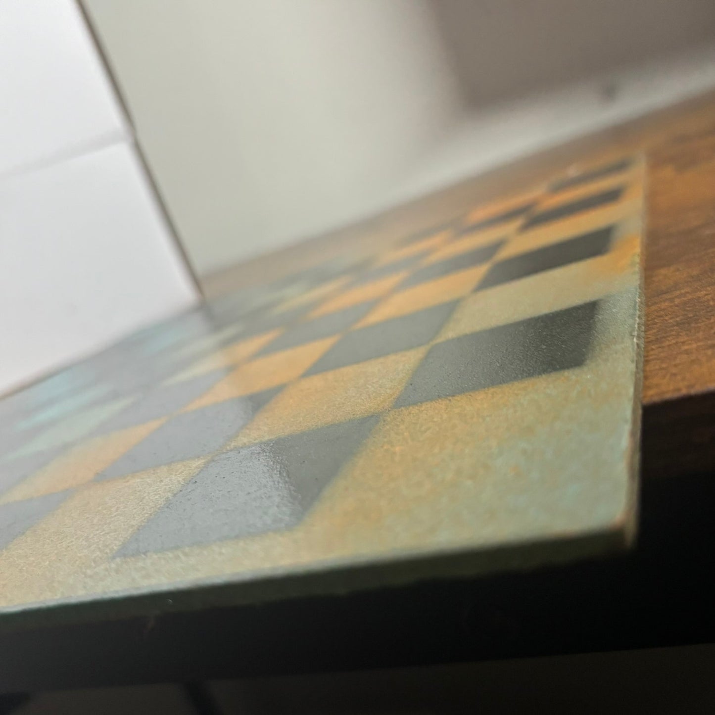 Blue & Orange - Painted Chess Board