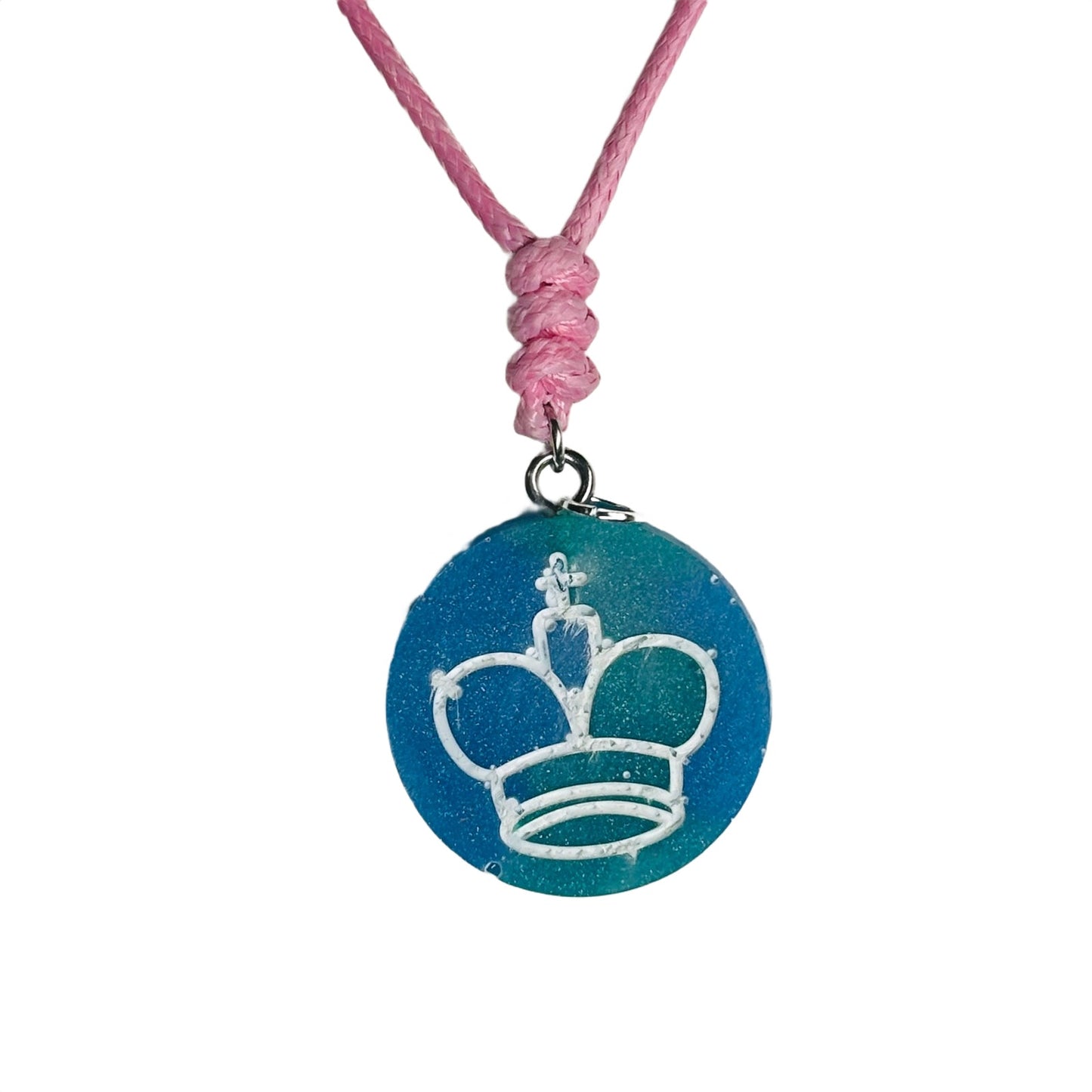 Blue King - Handmade Resin Chess Necklace