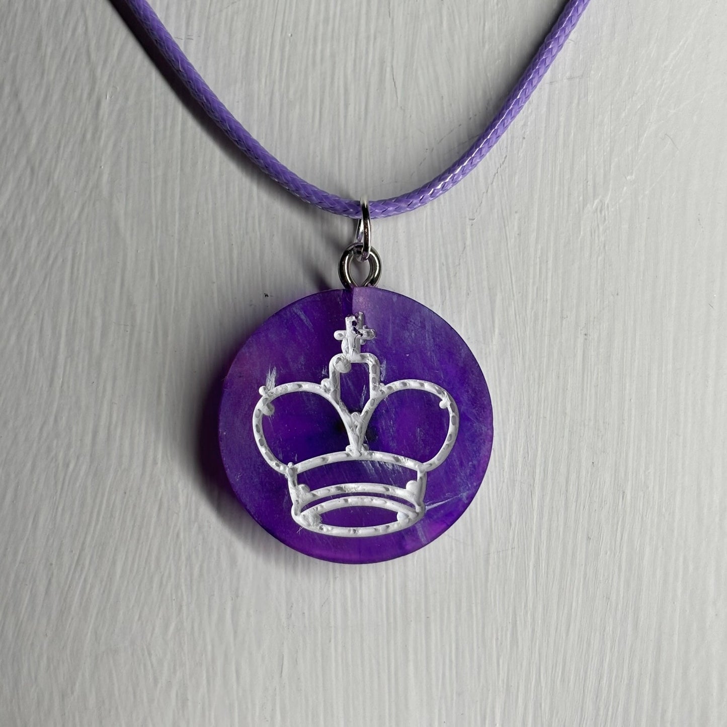 Purple King - Handmade Resin Chess Necklace