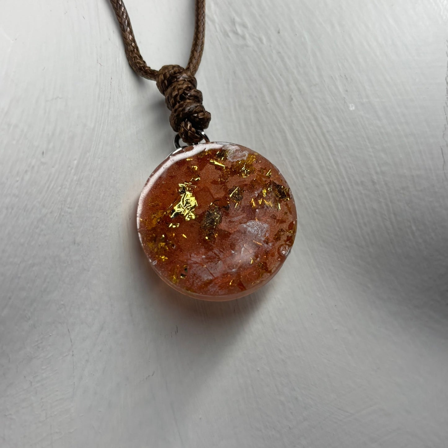 Orange Crystal King - Handmade Resin Chess Necklace