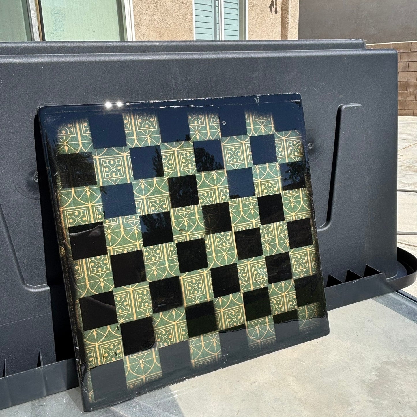 Green Royal - Resin Coated Chess Board