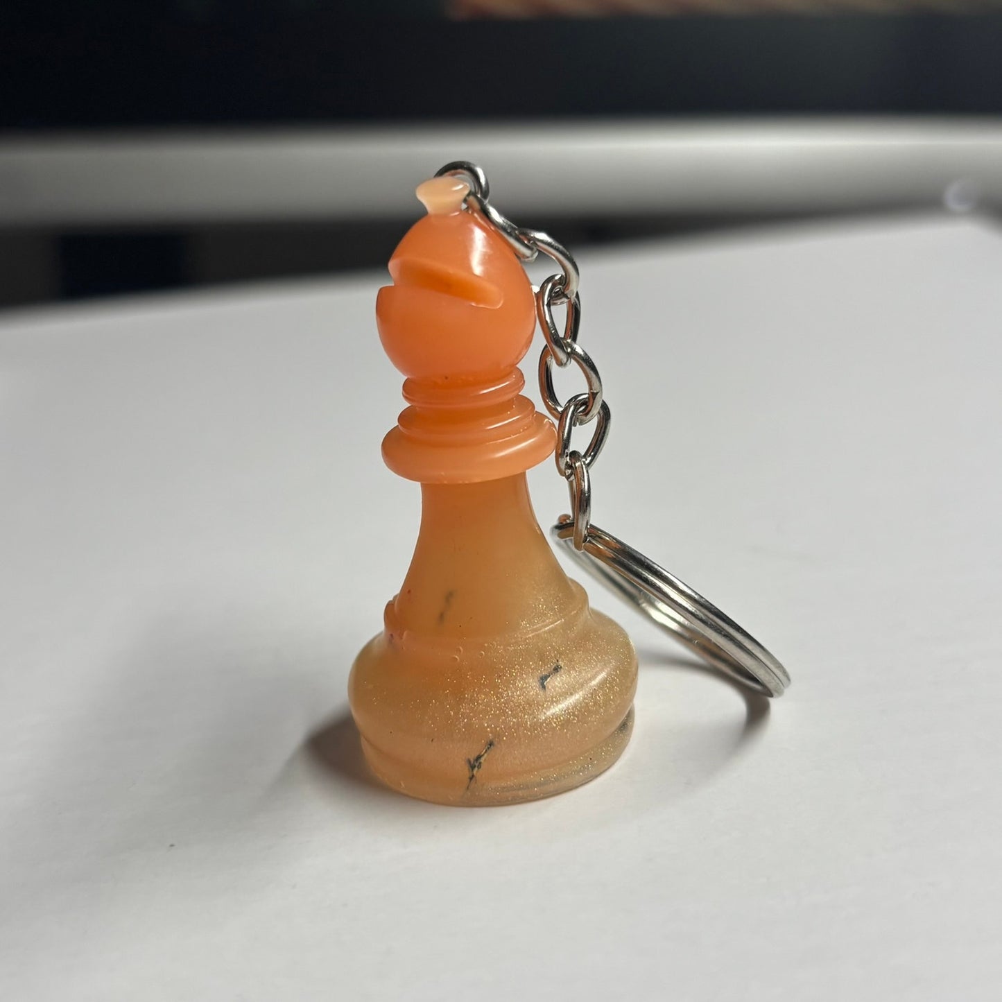 Orange Cream Bishop - Handmade Resin Keychain