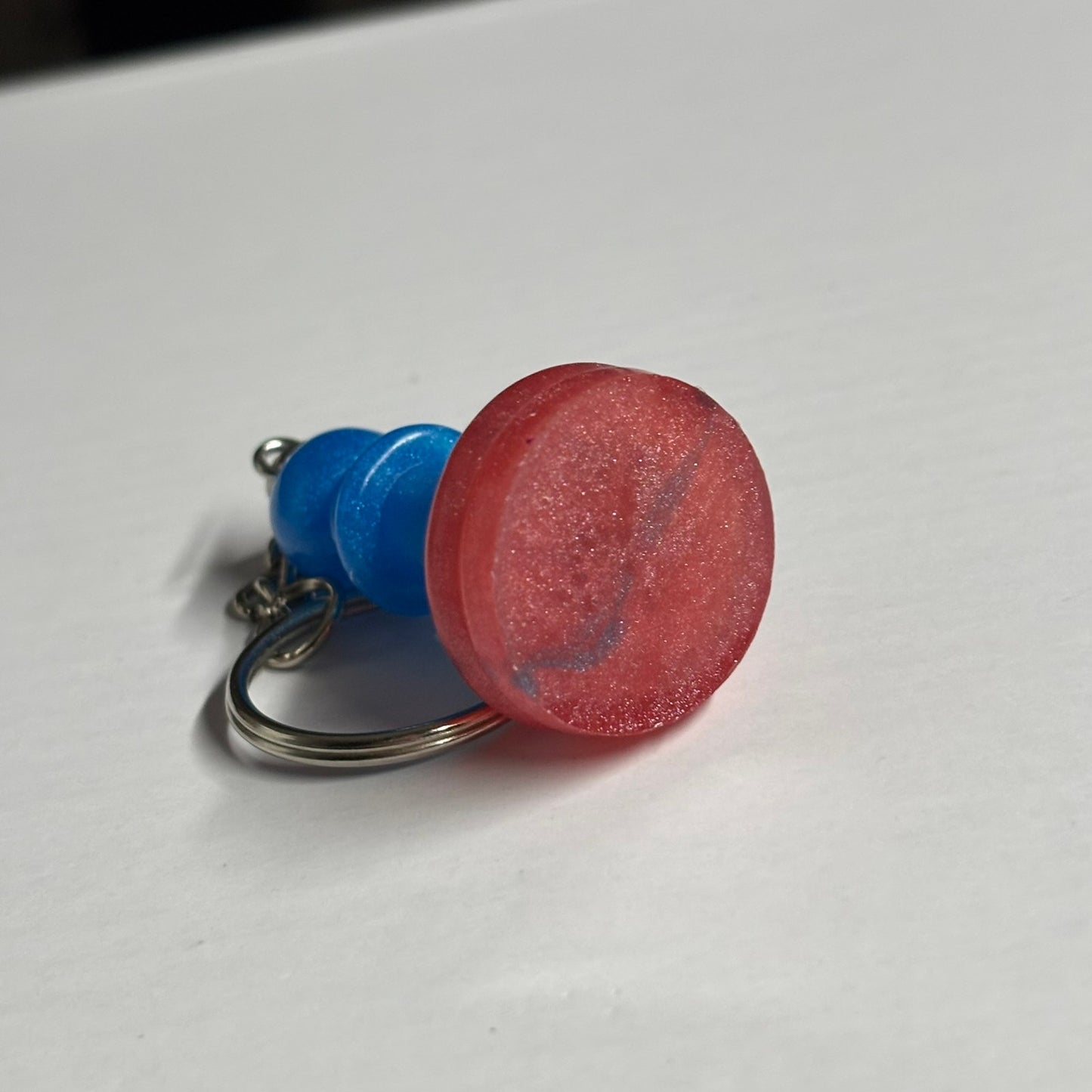 Blue Pink Bishop - Handmade Resin Keychain