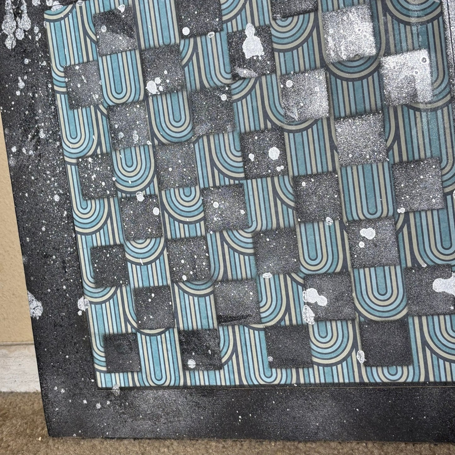 Blue Green Drip - Large Scrapbook Chess Board