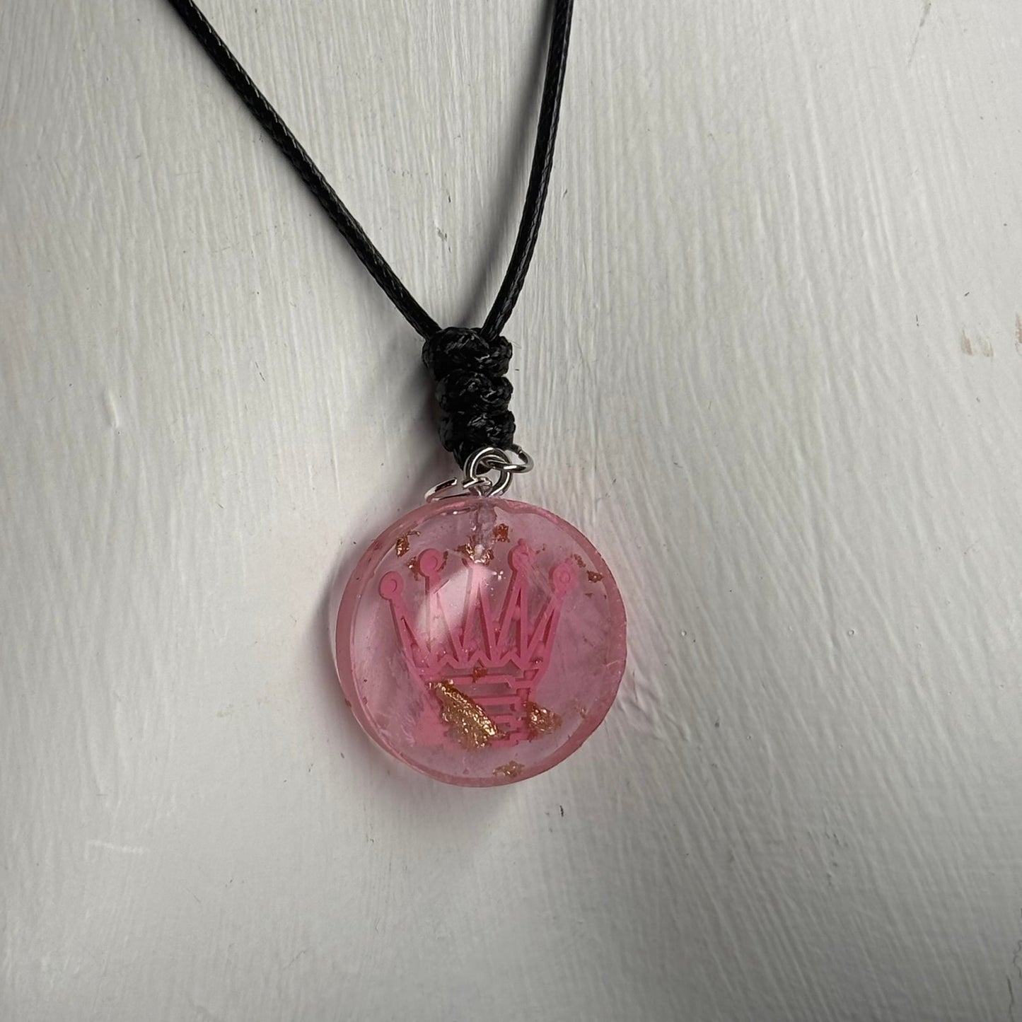 Complex Pink Queen - Handmade Resin Chess Necklace