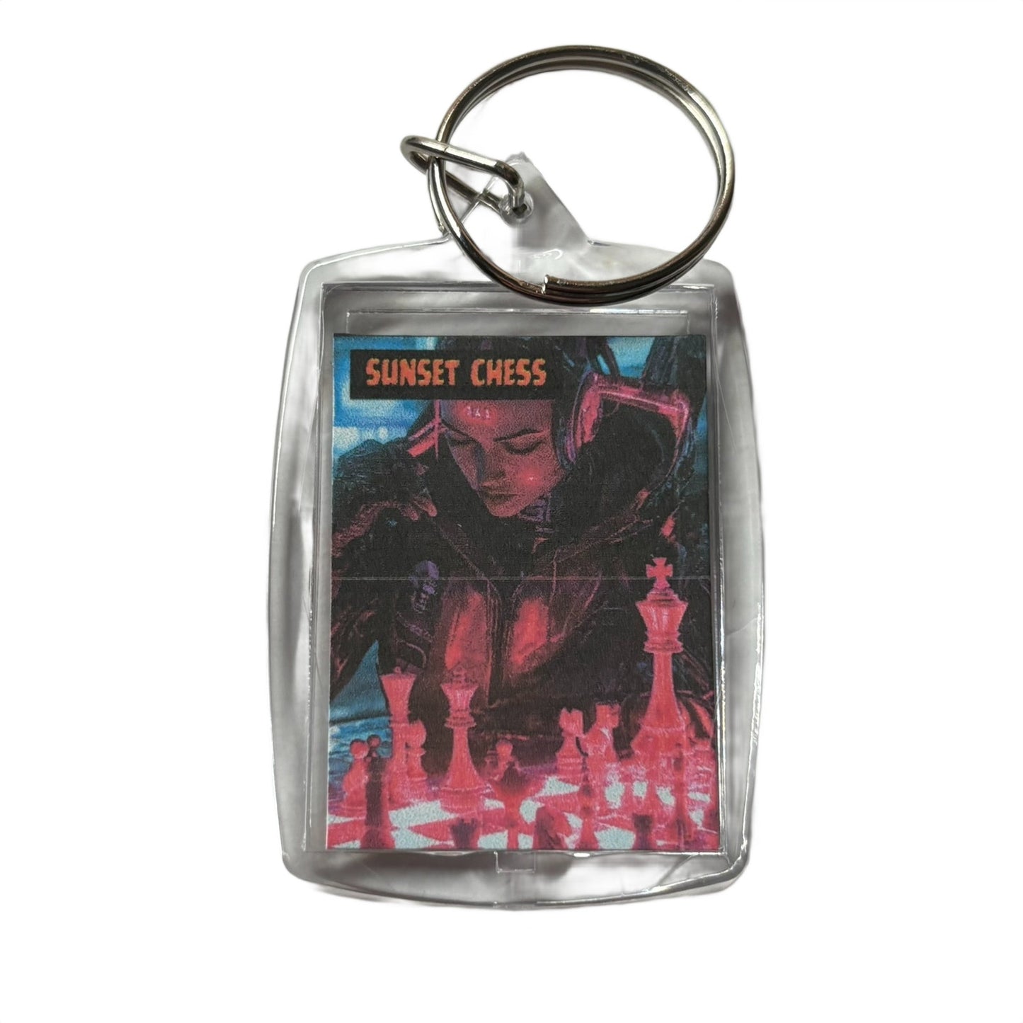 Pink Flow - Chess  Photo Keychain
