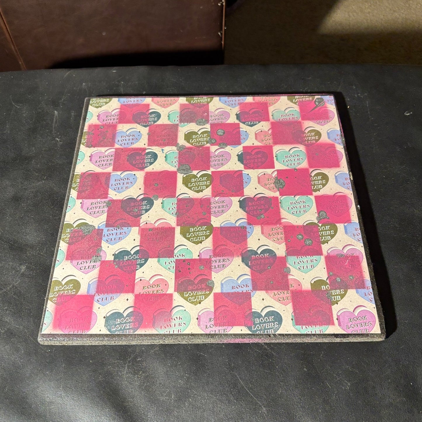 Pink Hearts - Scrapbook Chess Set