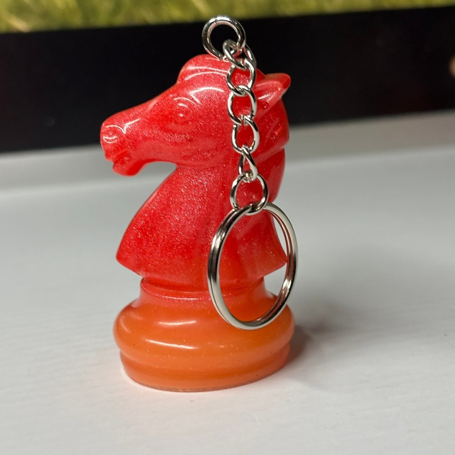 Hot Red Knight - Handmade Resin Keychain - Large Edition