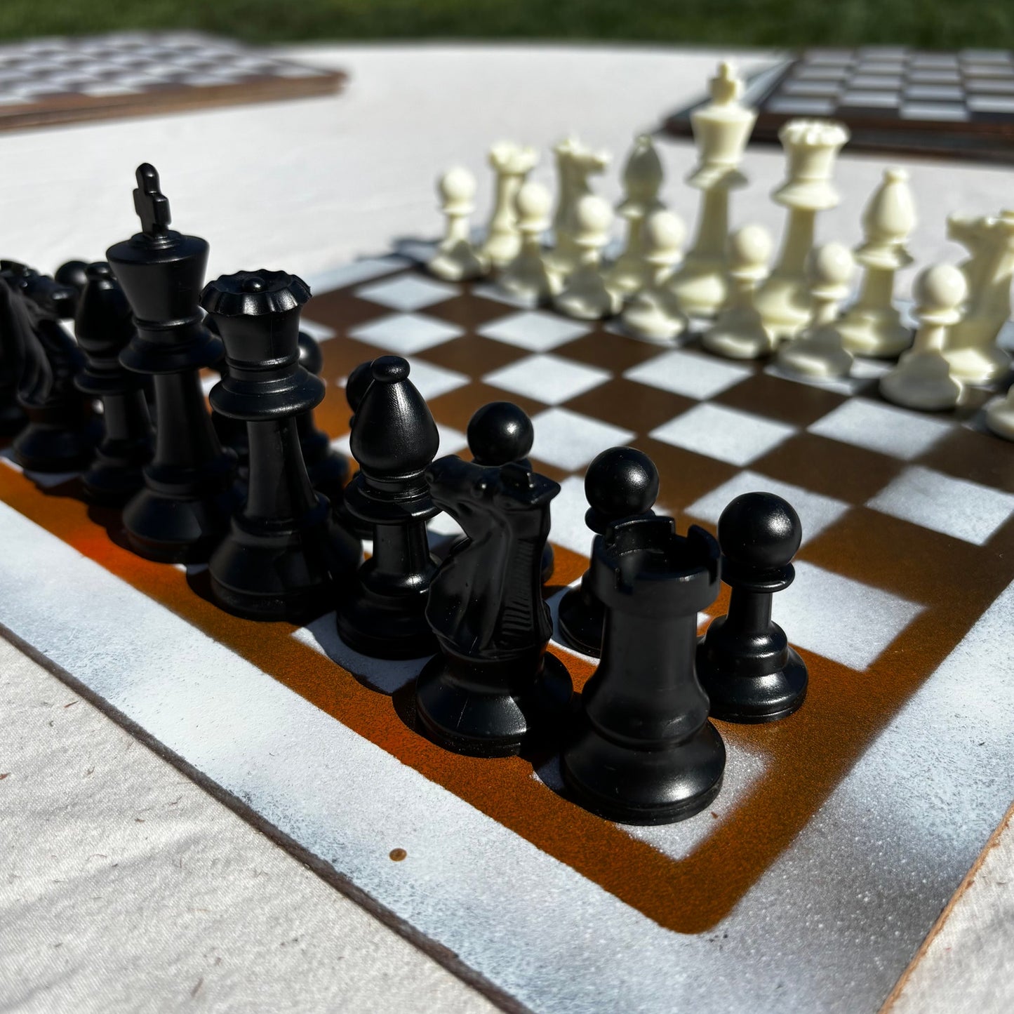 Burned Orange - Painted Chess Set