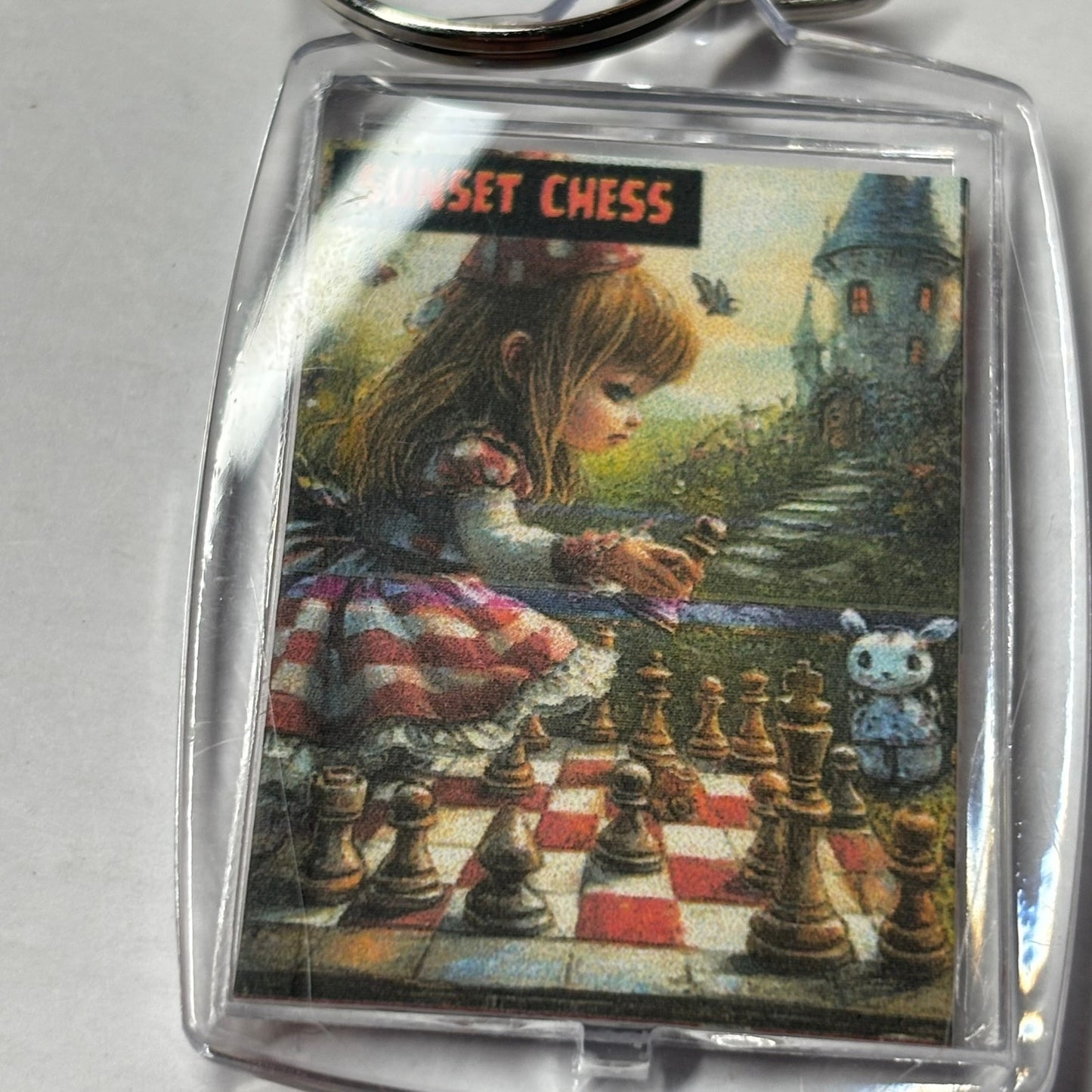 Young Girl - Chess  Photo Keychain