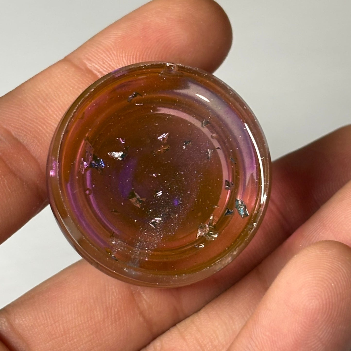 Violet Purple Mixed Bishop - Handmade Resin Keychain - Large Edition