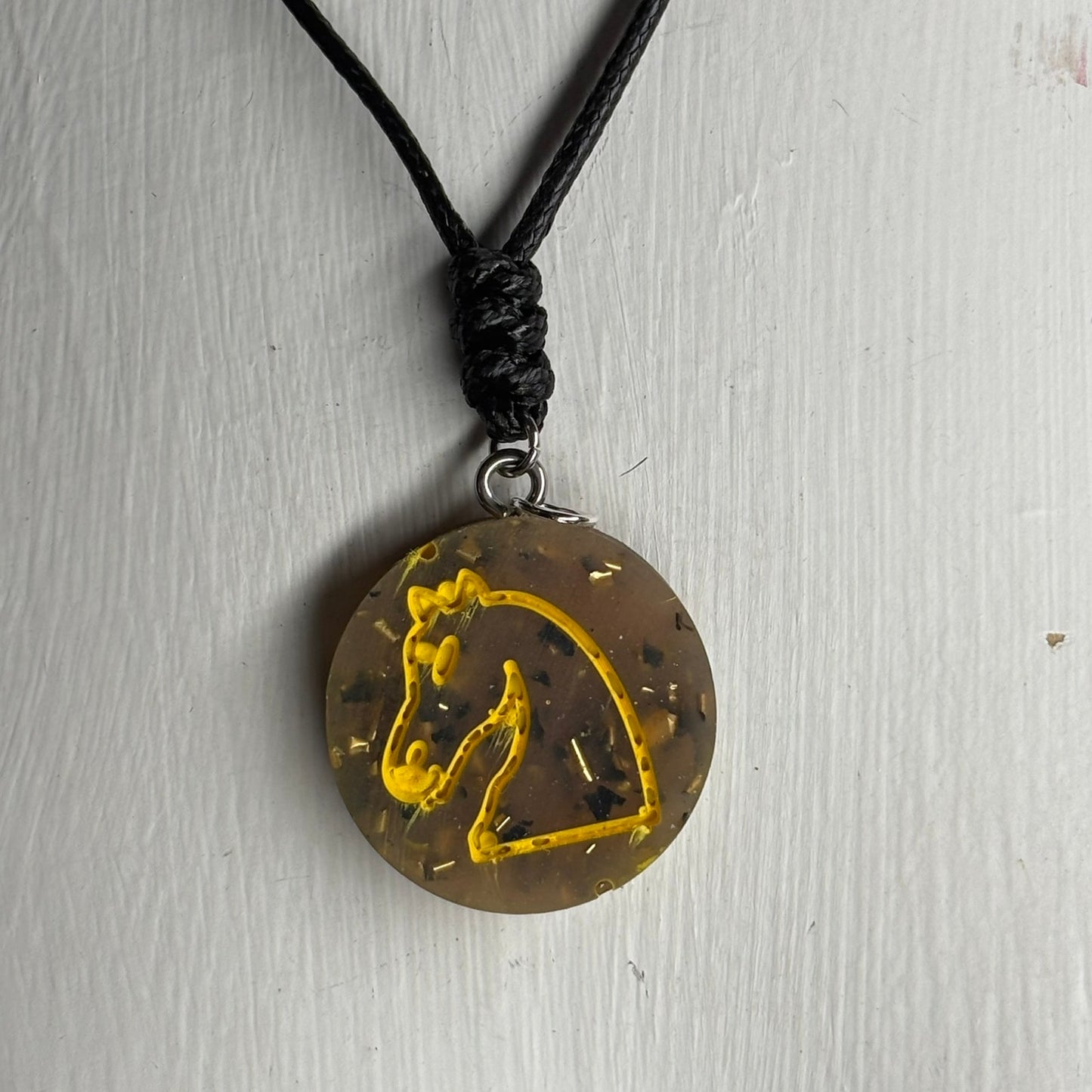 Royal Deluxe Knight - Handmade Resin Chess Necklace