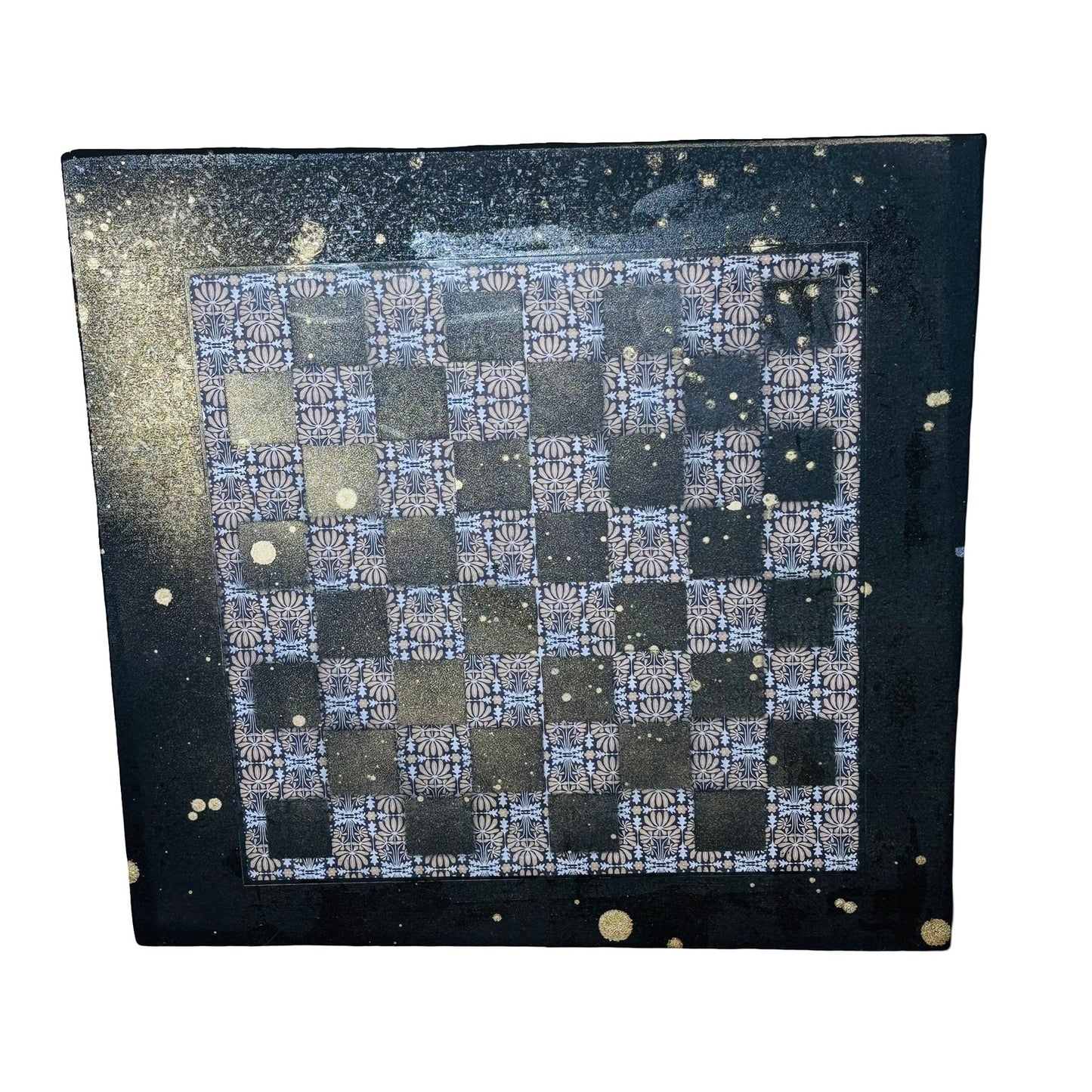 Brown Black Royal Pattern - Large Scrapbook Chess Board