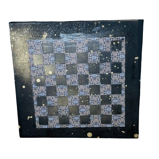 Brown Black Royal Pattern - Large Scrapbook Chess Board
