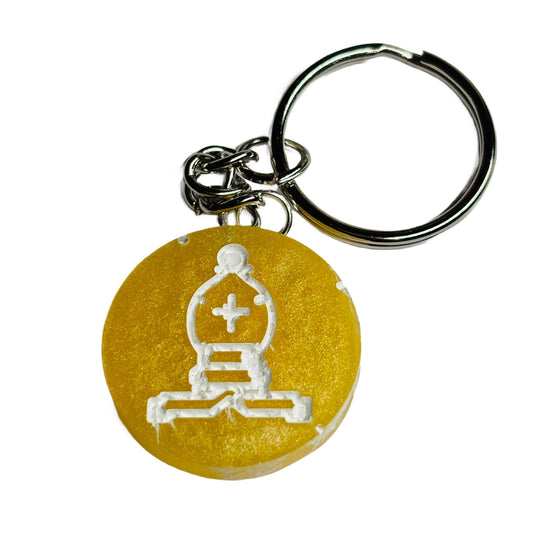 Bright Yellow Bishop - Handmade Resin Keychain