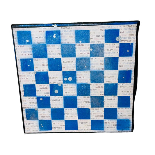 Worded Blue & White - Scrapbook Chess Board