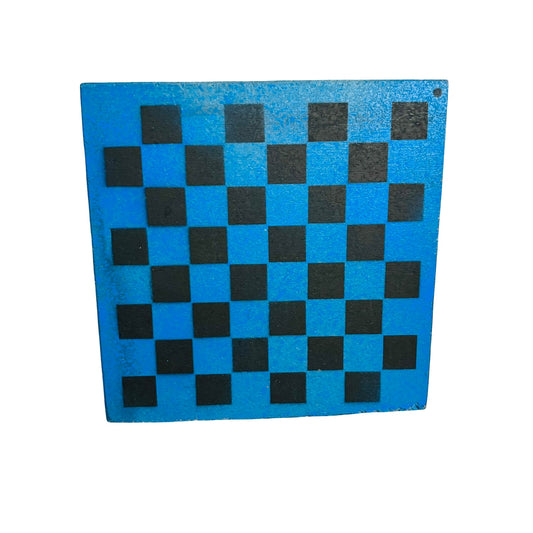 Blue & Black - Painted Double Sided Chess Board