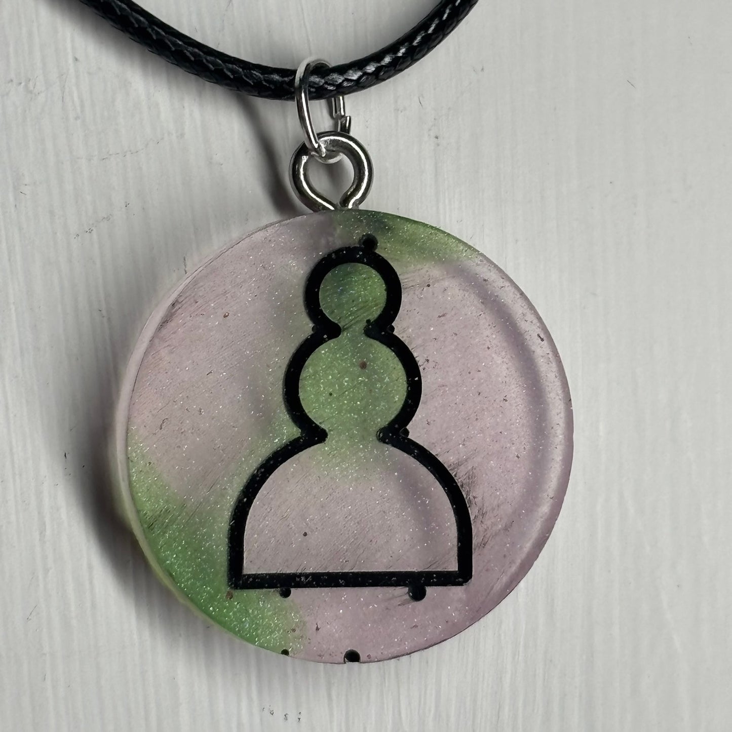 Translucent Natural Pawn - Handmade Resin Chess Necklace