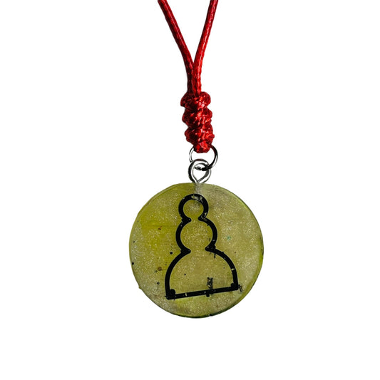 Yellow Pawn - Handmade Resin Chess Necklace