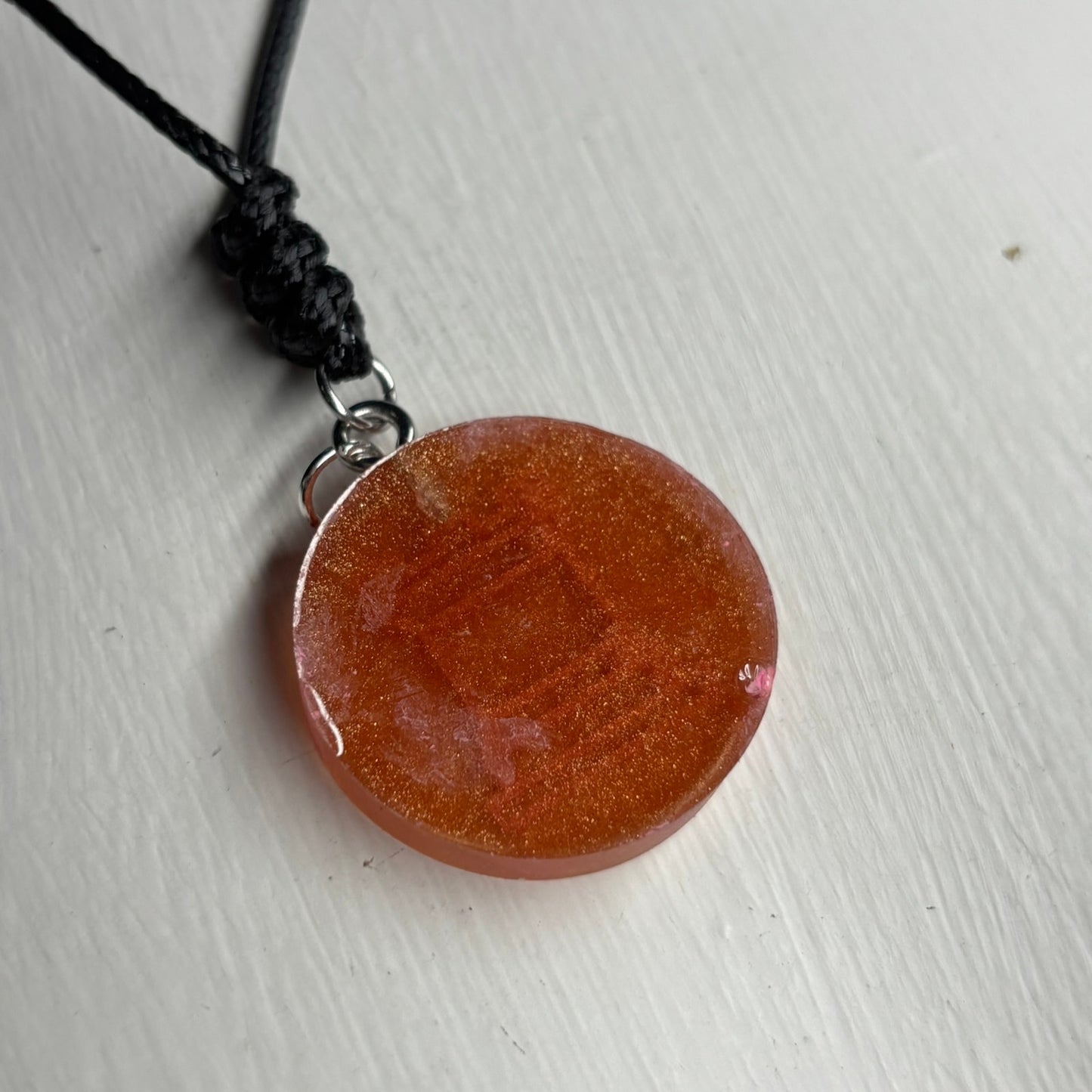 Burning Pink Rook - Handmade Resin Chess Necklace