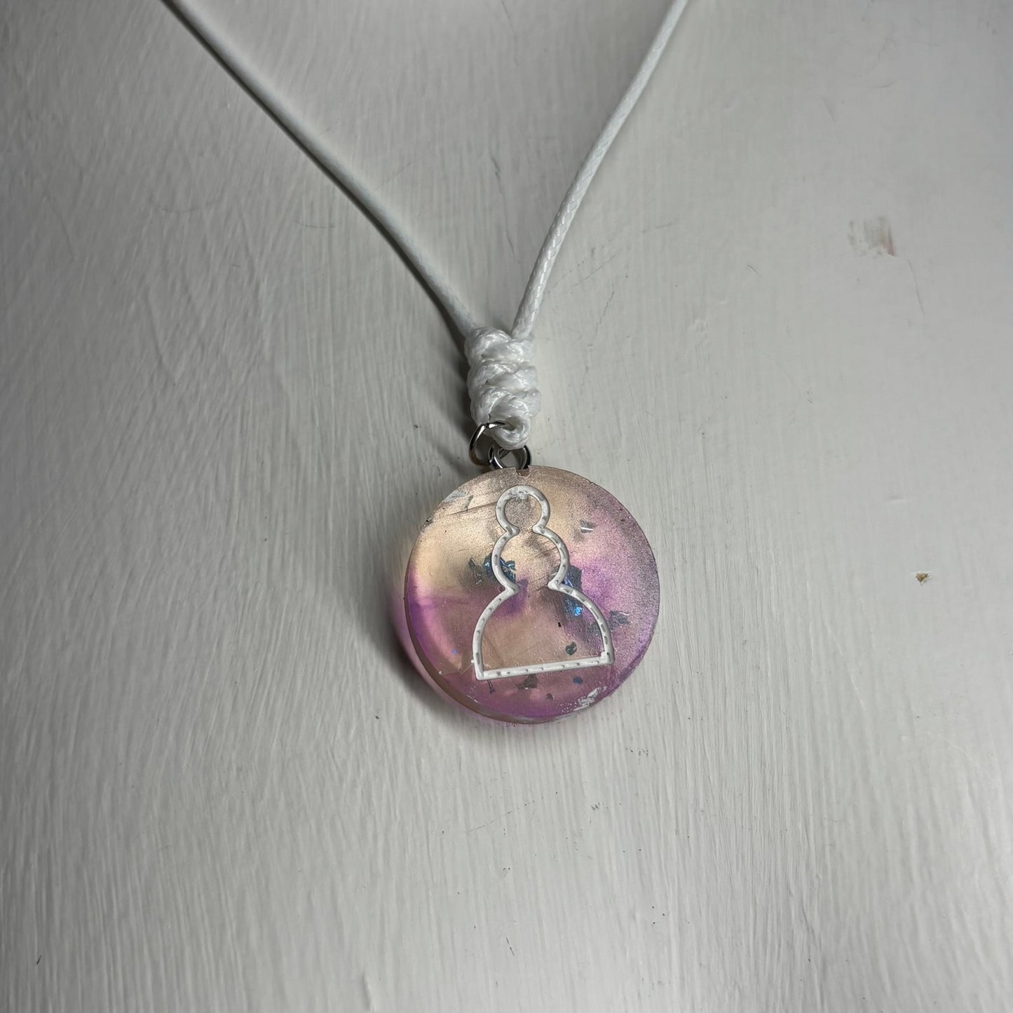 Cosmic Purple Pawn - Handmade Resin Chess Necklace