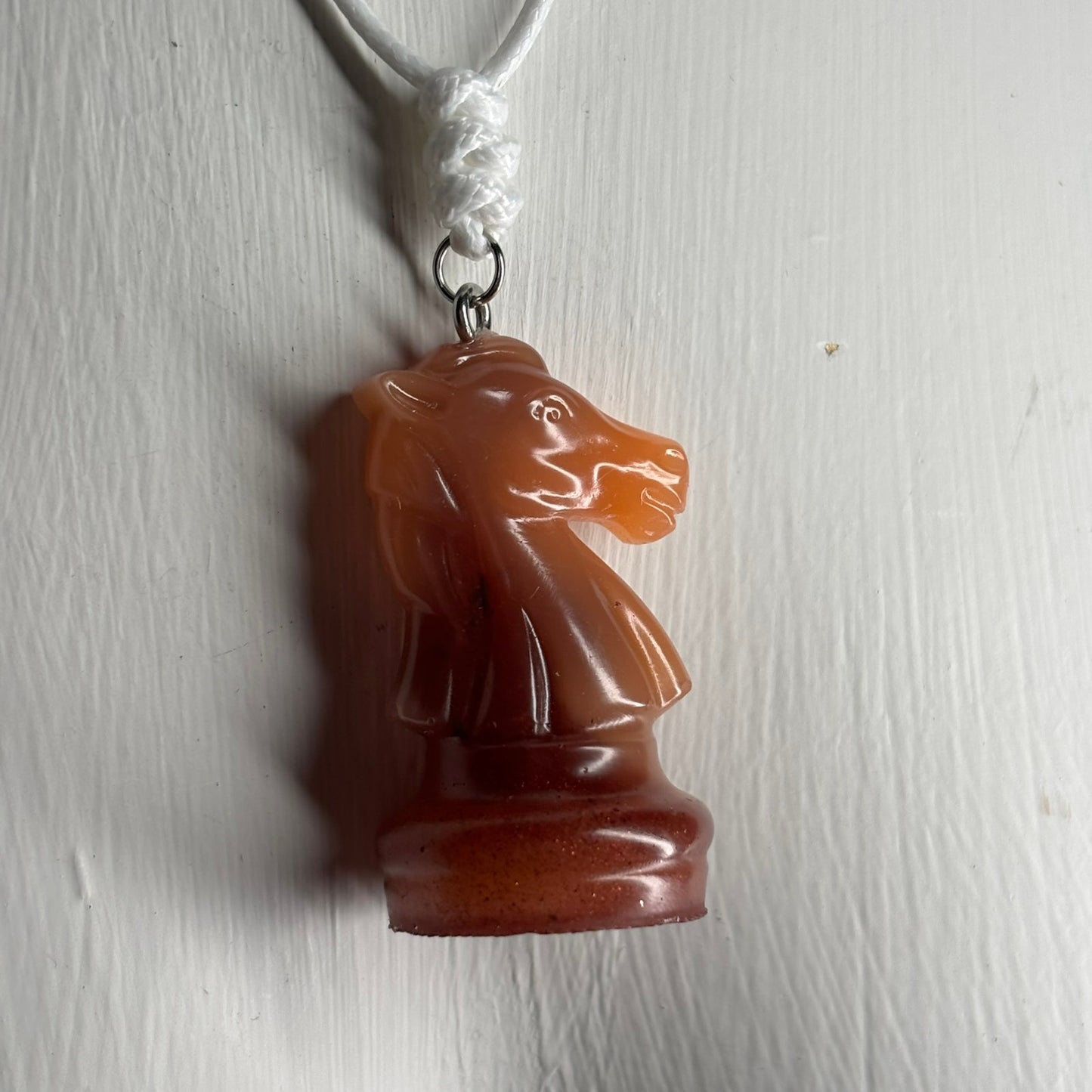 Vintage Orang Knight - Handmade Resin Chess Necklace