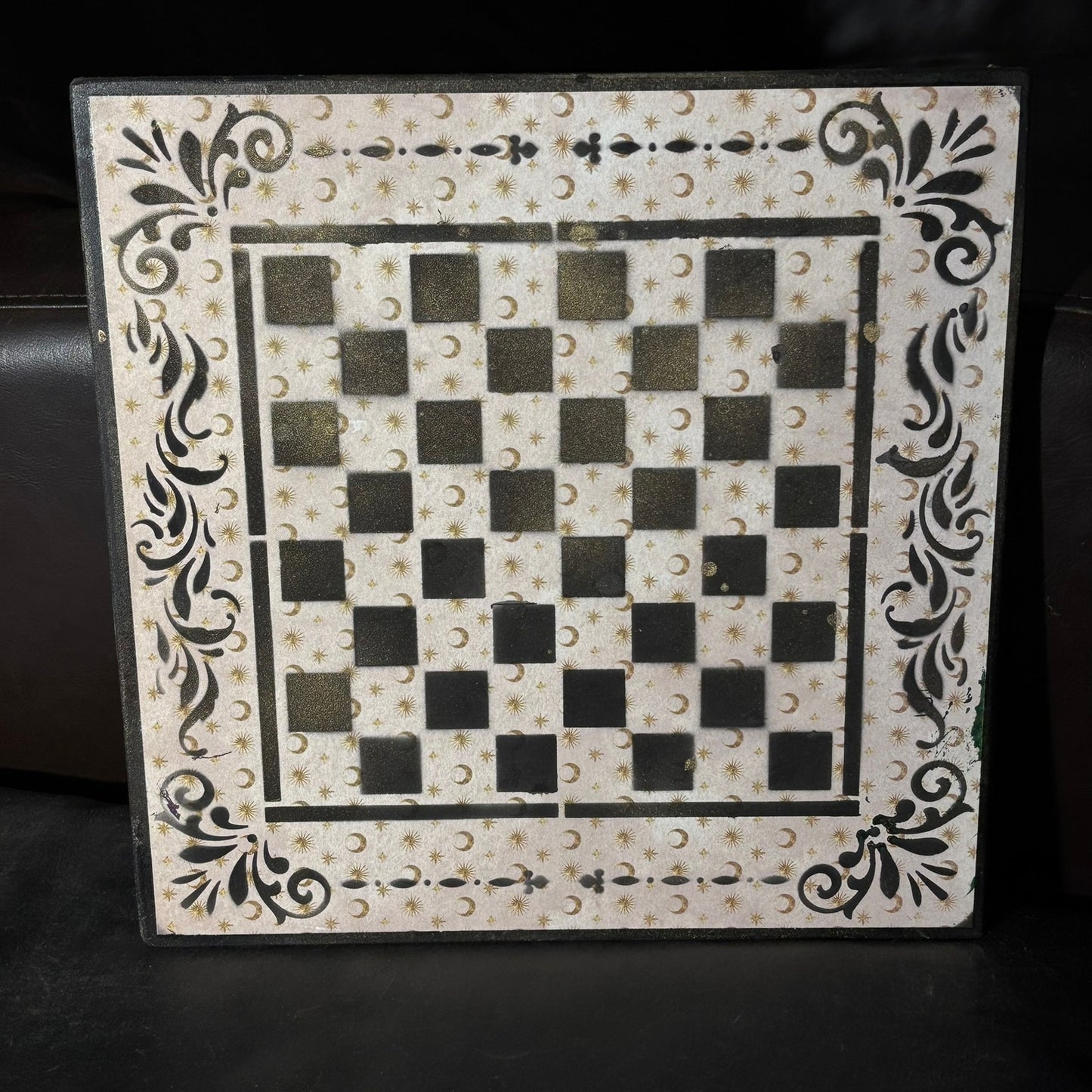Cream Moons - Scrapbook Chess Board