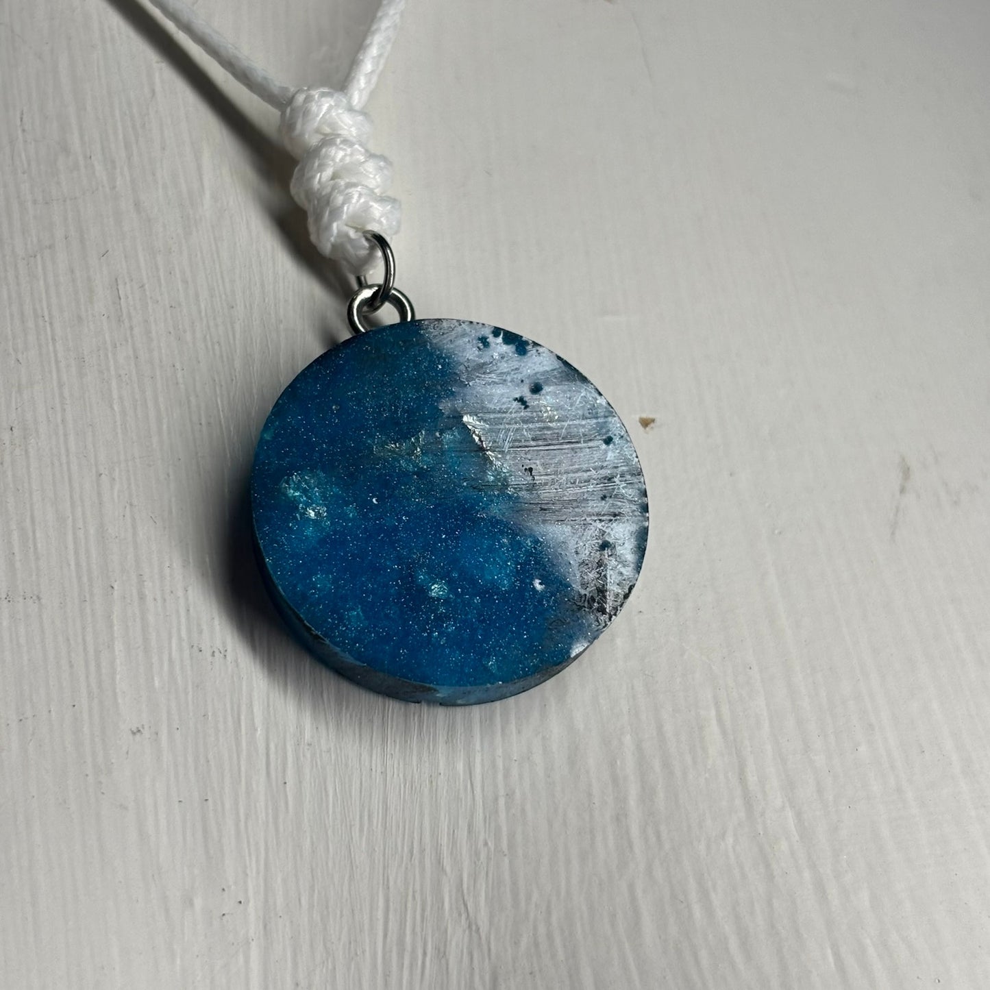 Dark Blue Rook - Handmade Resin Chess Necklace