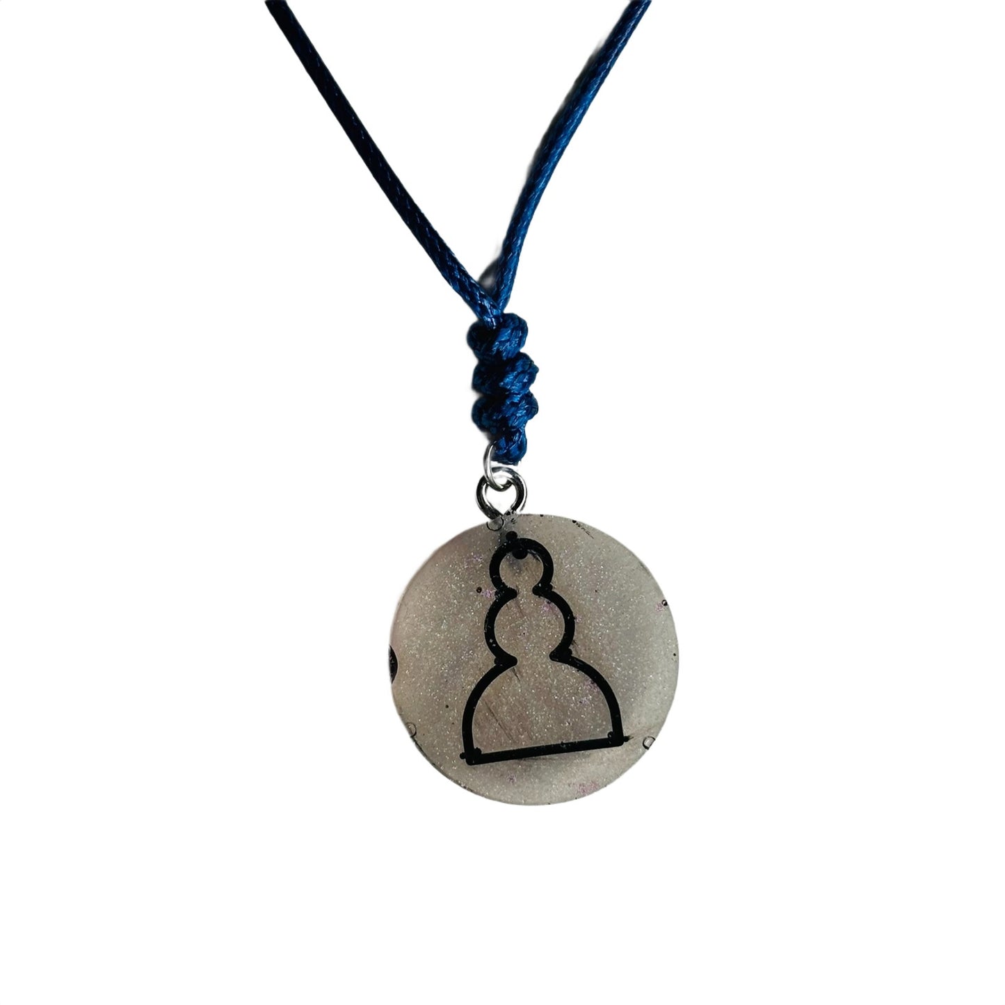 Silver Pawn - Handmade Resin Chess Necklace