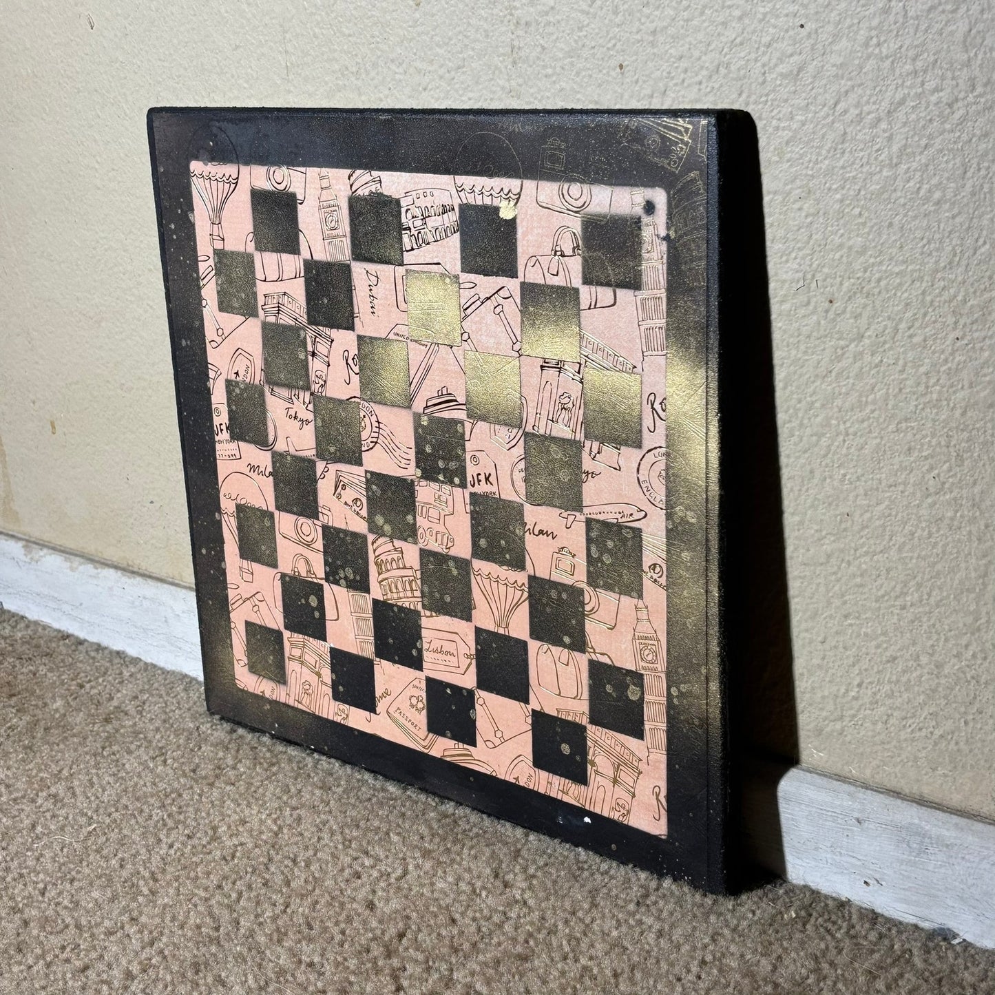 Peach Gold - Scrapbook Chess Board