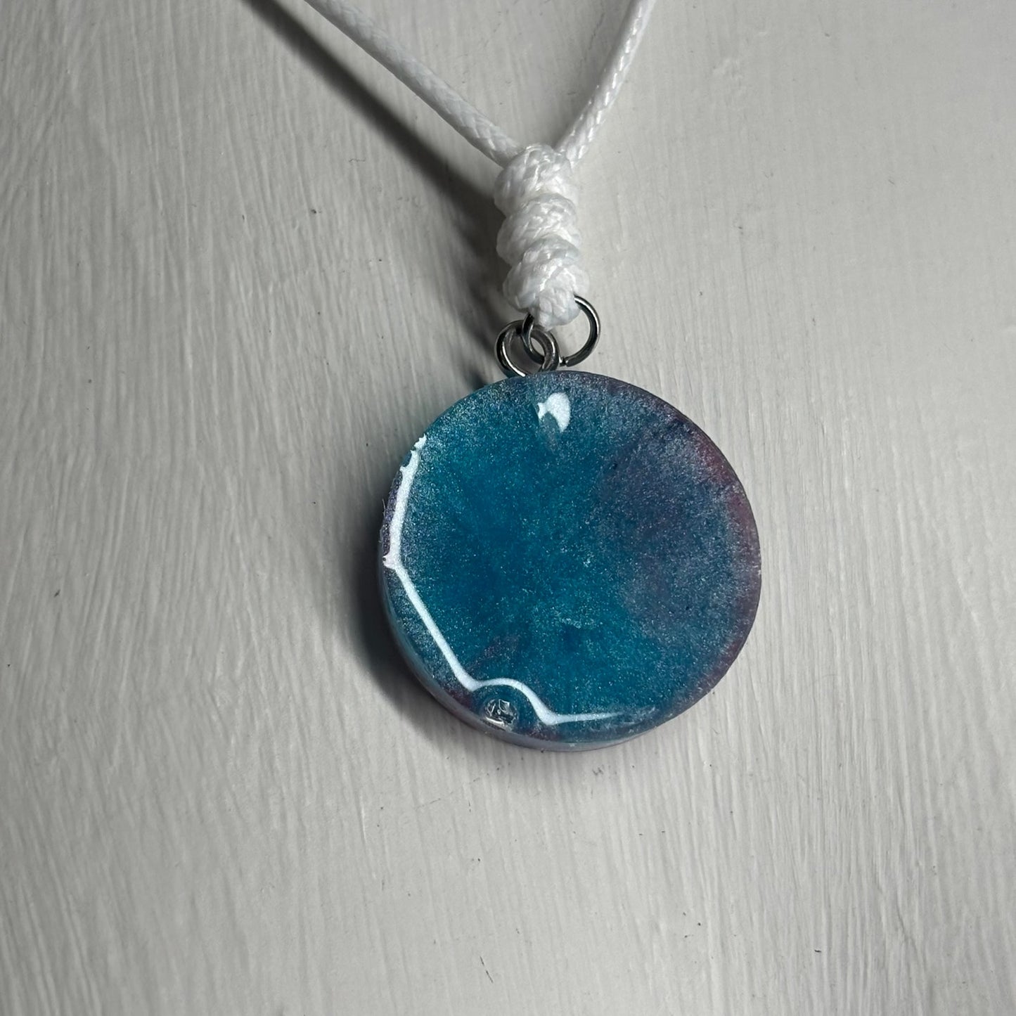 Blue & Purple Rook - Handmade Resin Chess Necklace