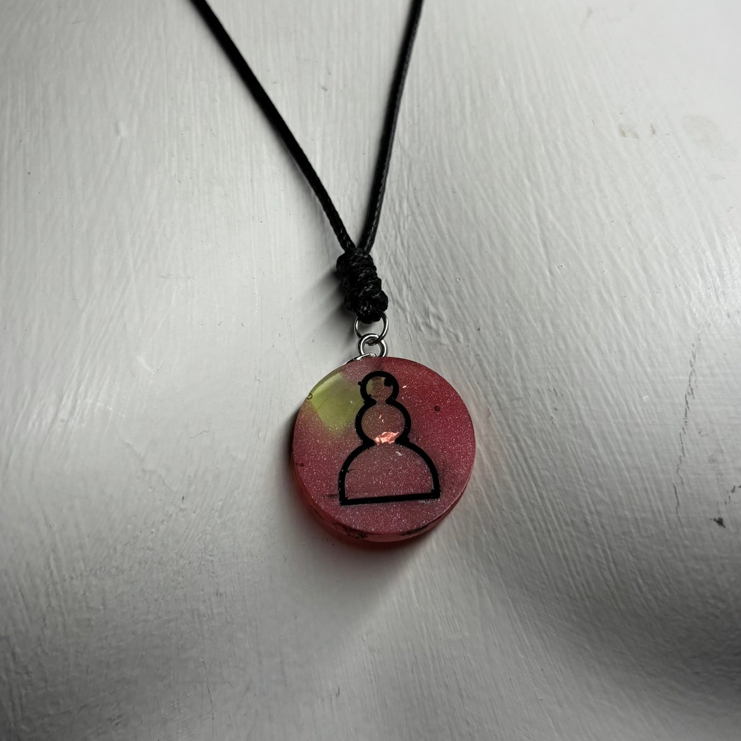 Red Pawn - Handmade Resin Chess Necklace