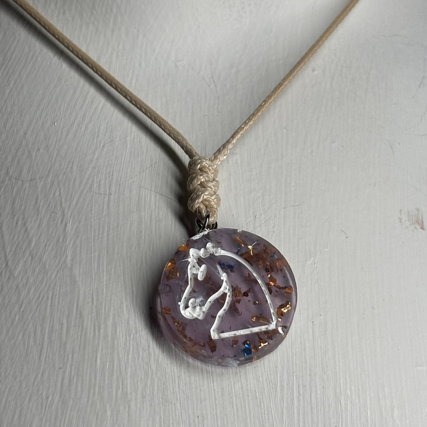 Classy Purple Knight - Handmade Resin Chess Necklace