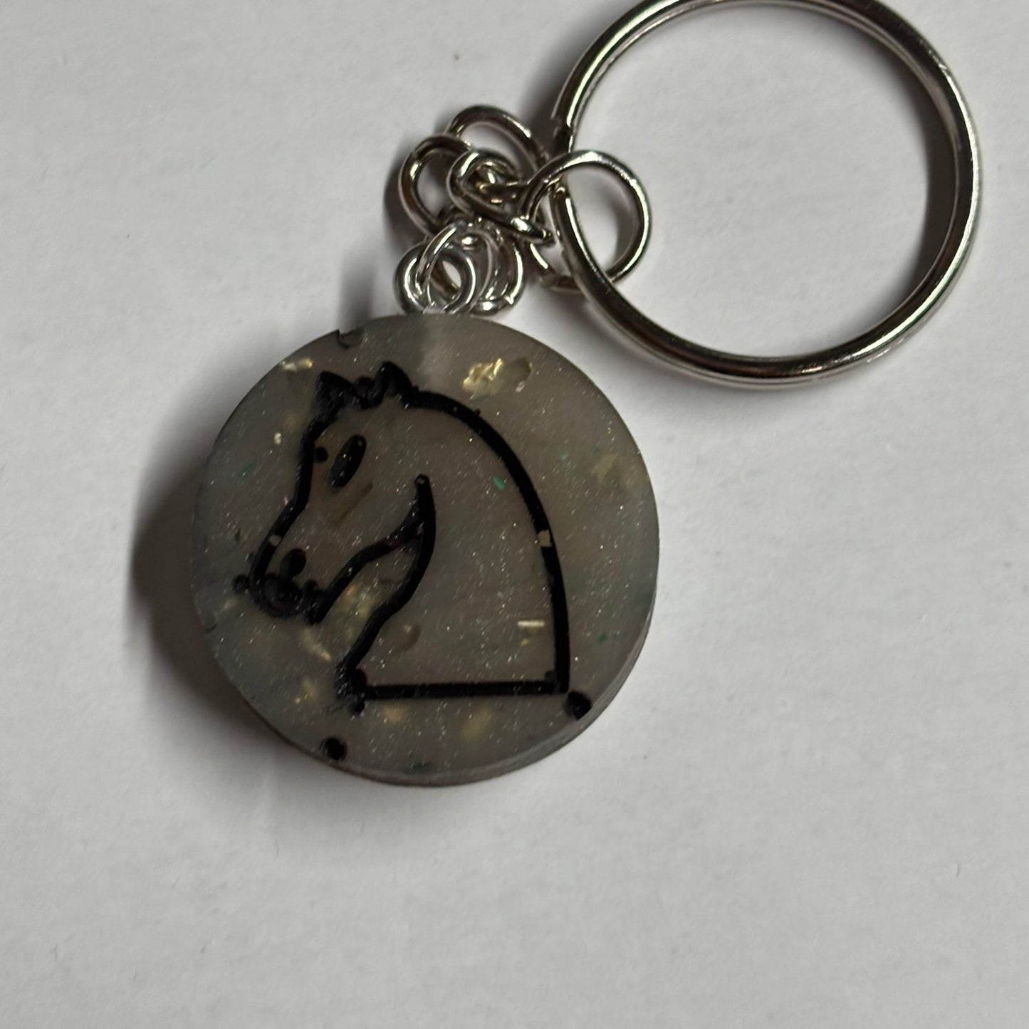 Crystal Gray Knight - Handmade Resin Keychain