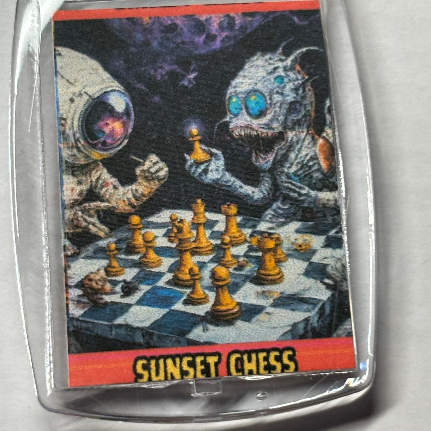 Aliens Play - Chess  Photo Keychain
