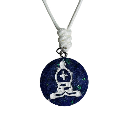 Crystal Purple Bishop - Handmade Resin Chess Necklace
