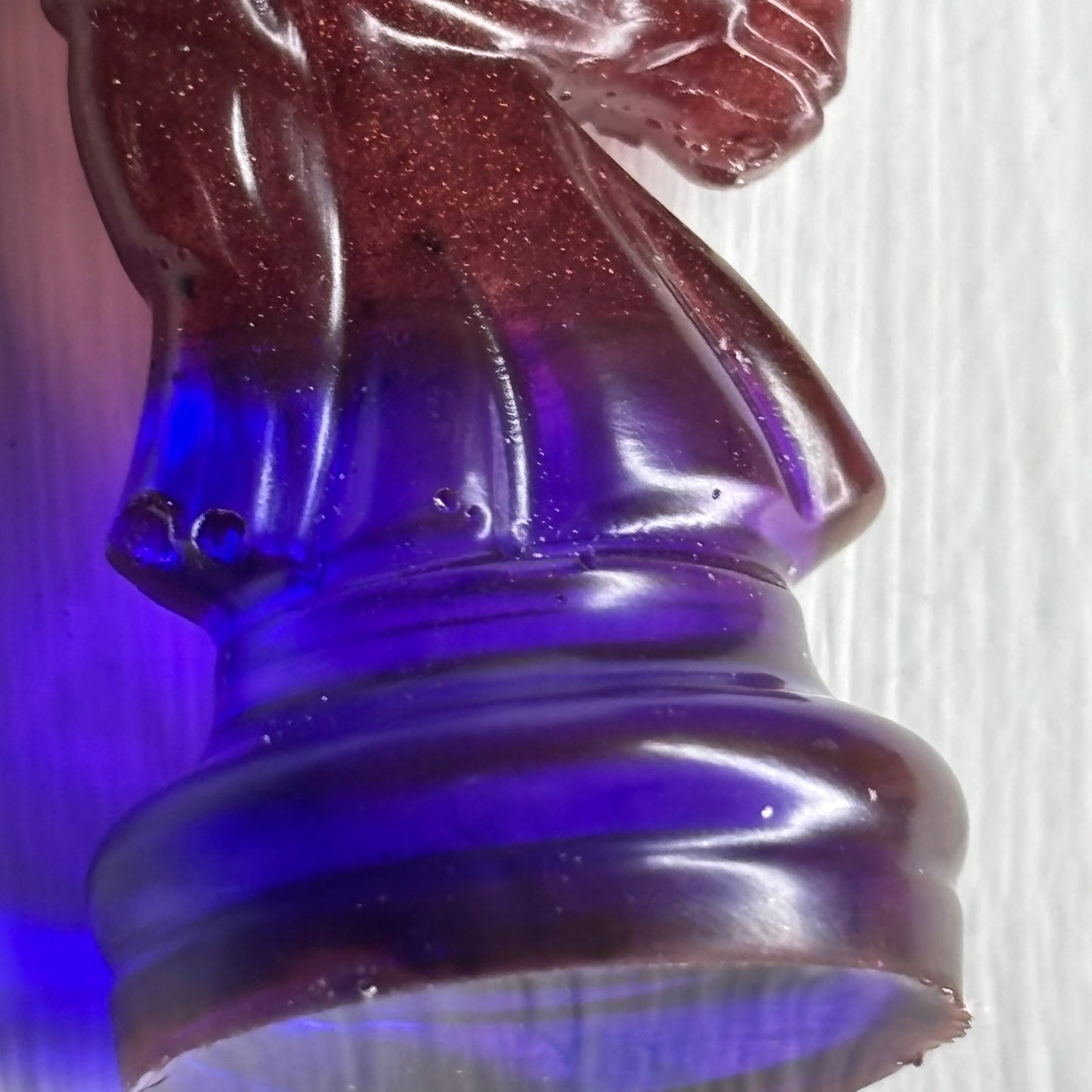 Translucent Purple Knight - Handmade Resin Chess Necklace