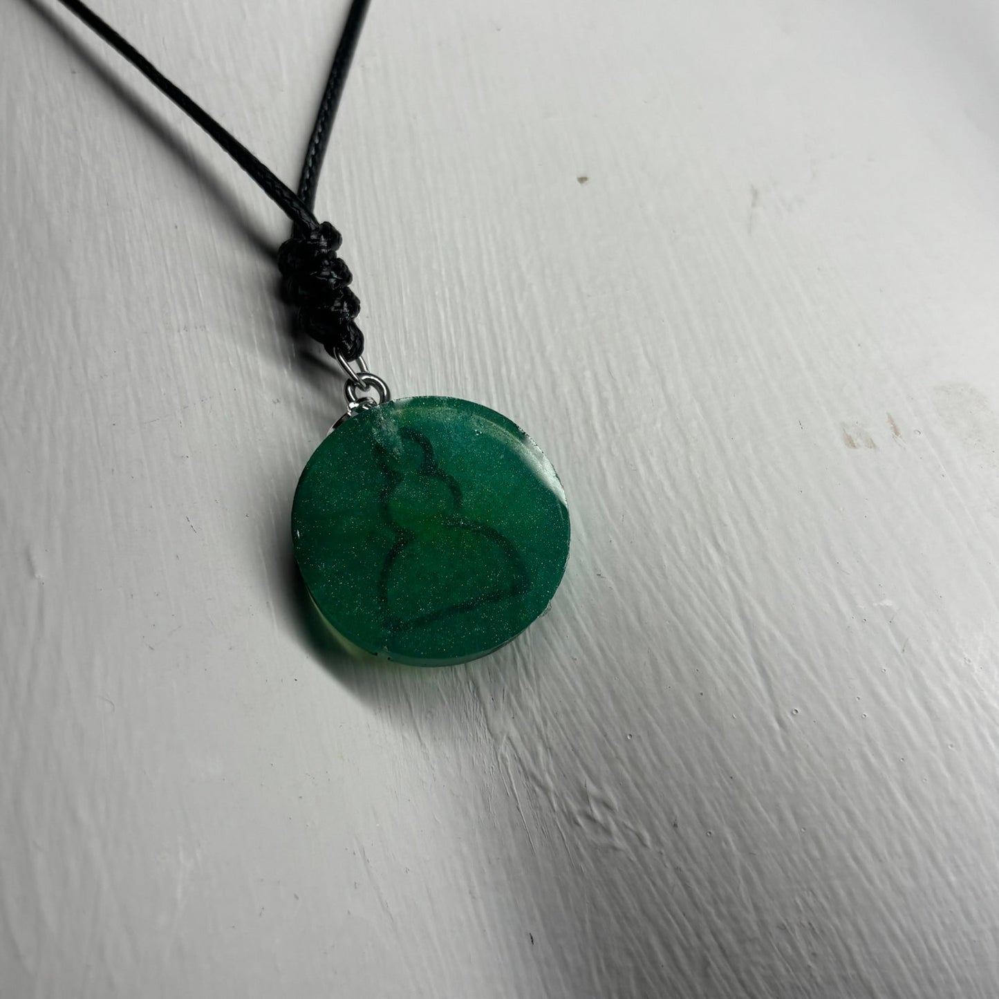 Green pawn - Handmade Resin Chess Necklace