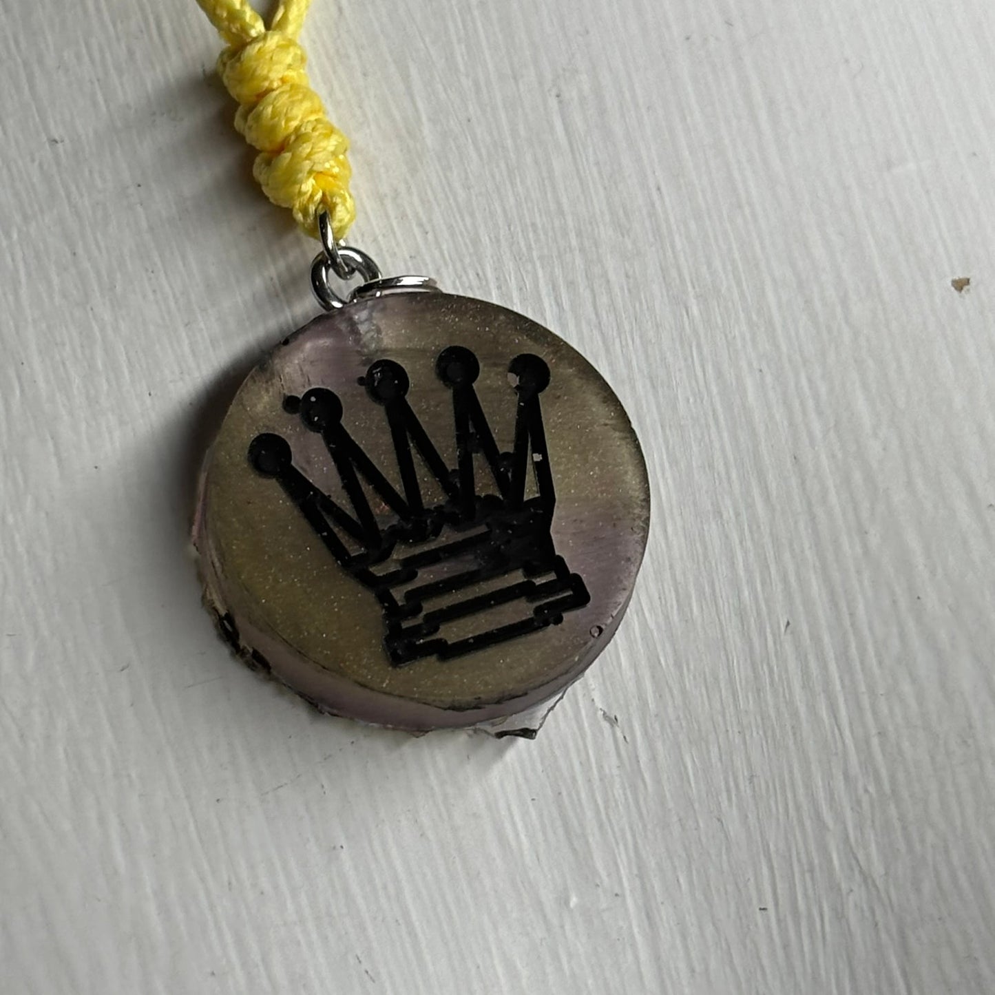 Dark Queen - Handmade Resin Chess Necklace
